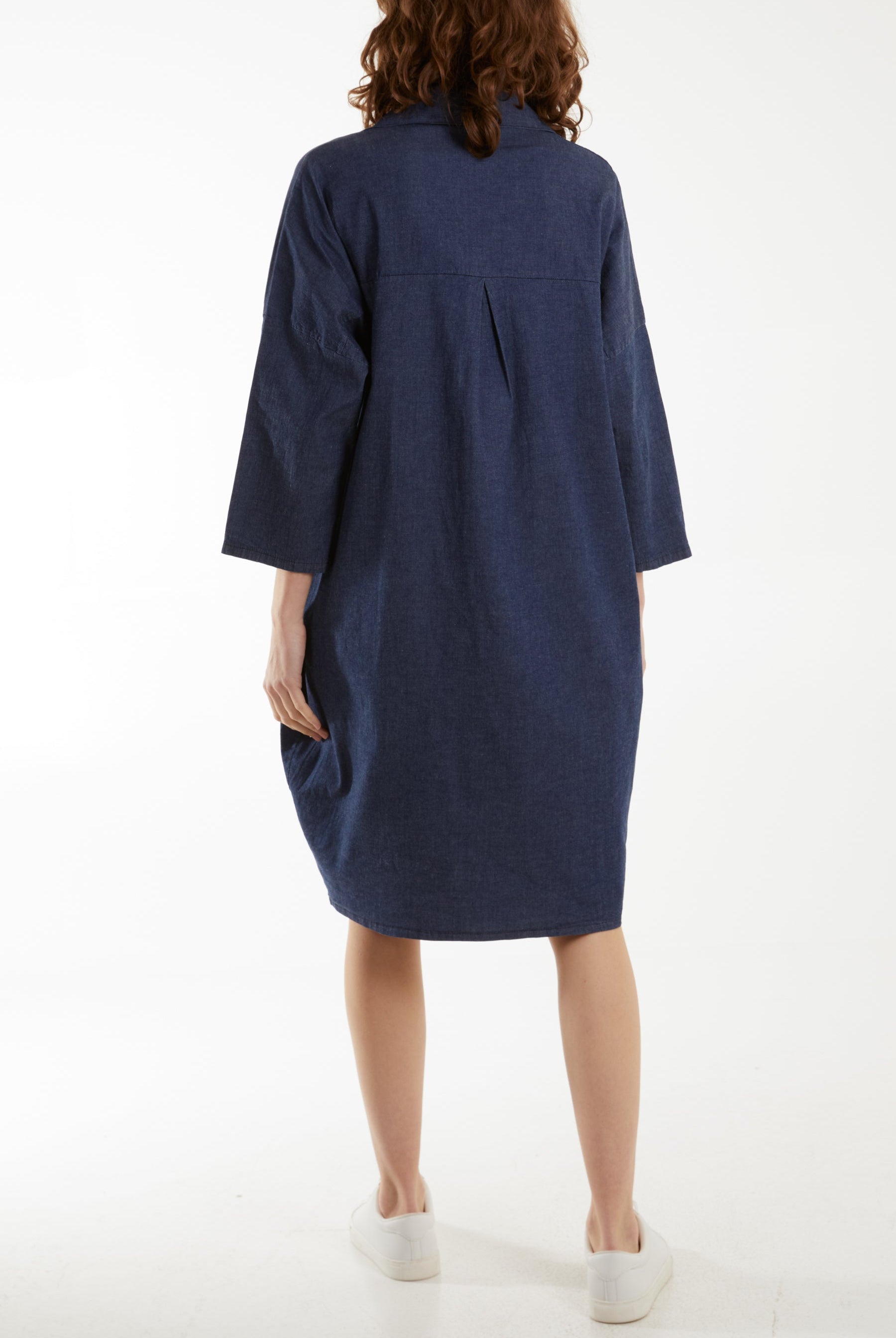 Denim Pockets Mini Shirt Dress Dresses WearAll