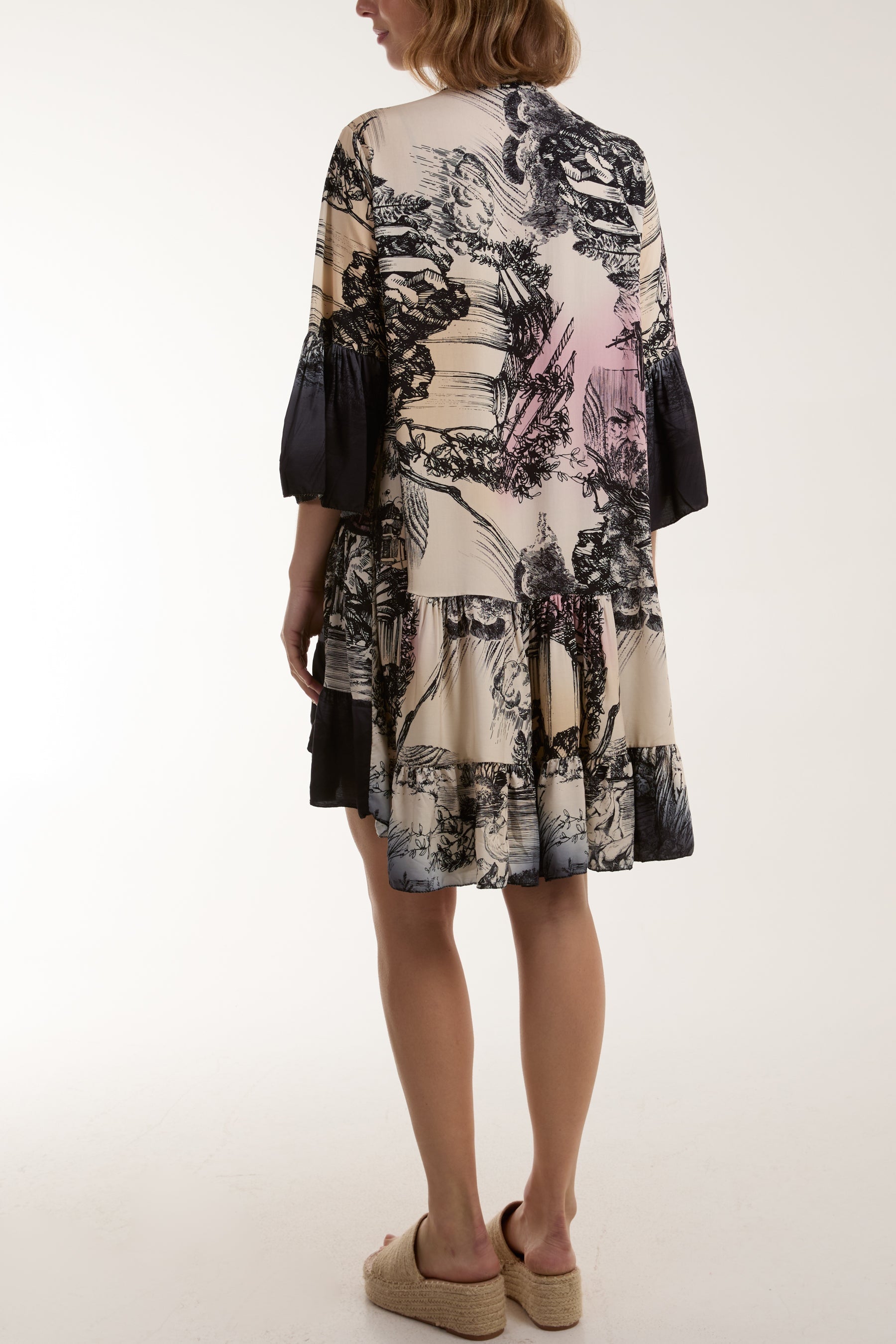 Tassels Toile De Jouy Tiered Dress Dresses WearAll