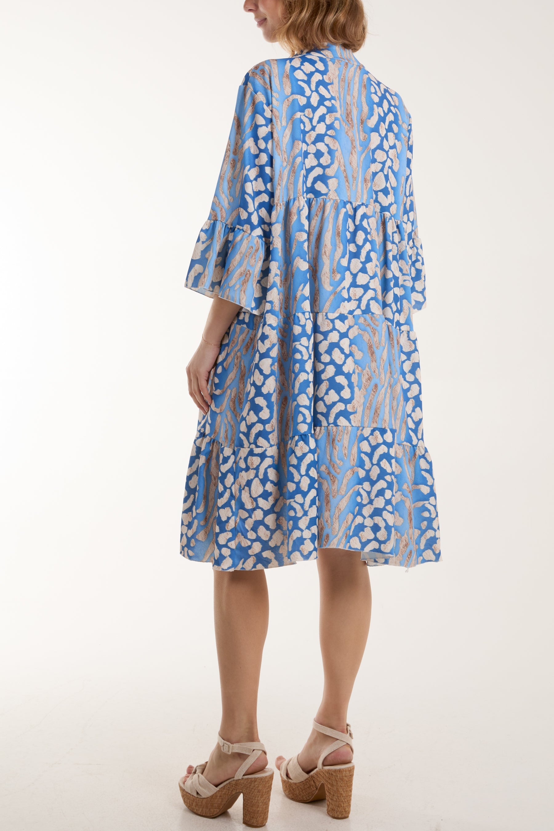 Colourful Leopard Print Tiered Smock Dress Dresses WearAll