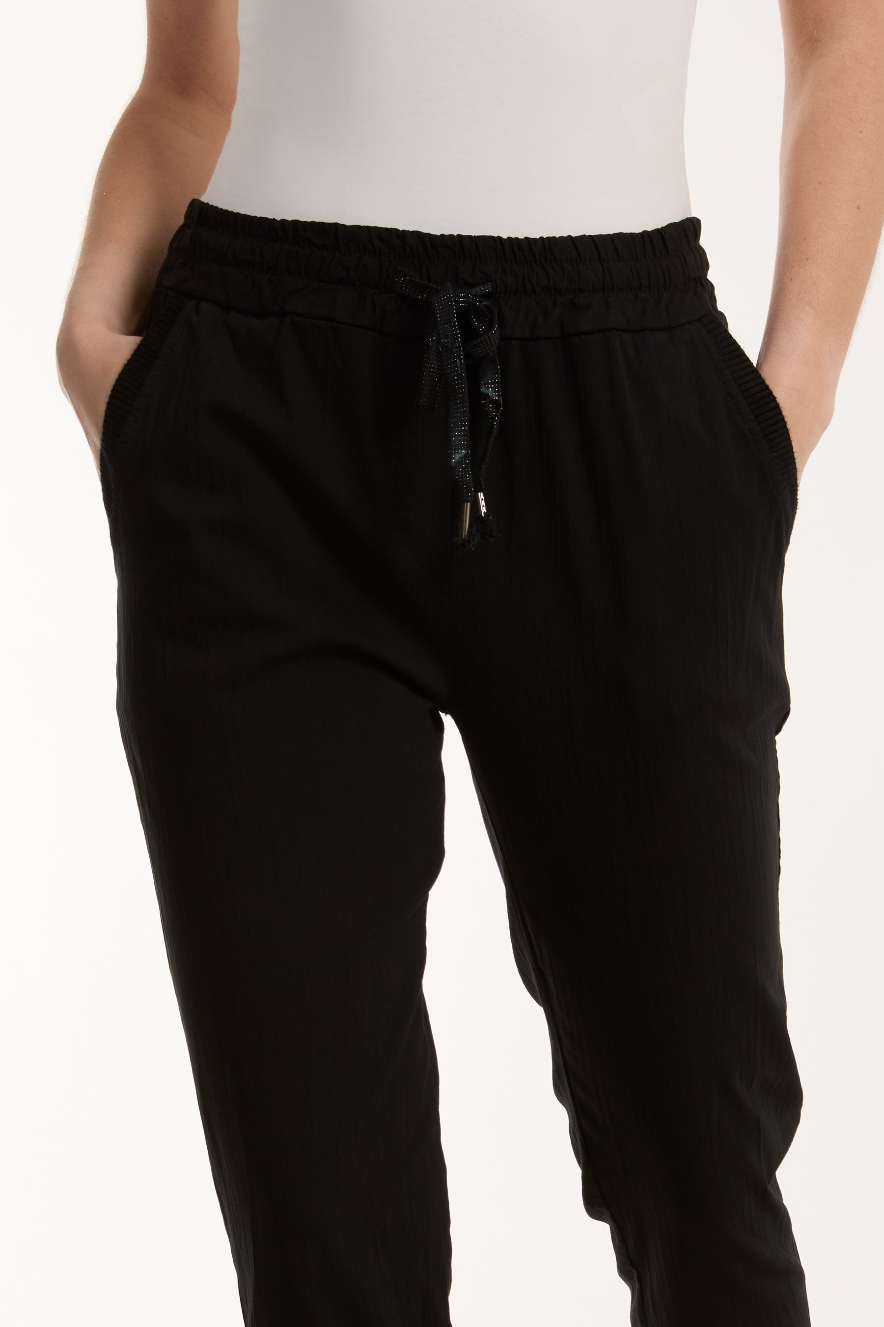 Texture Stripe Pocket Panel Trousers Trousers WearAll