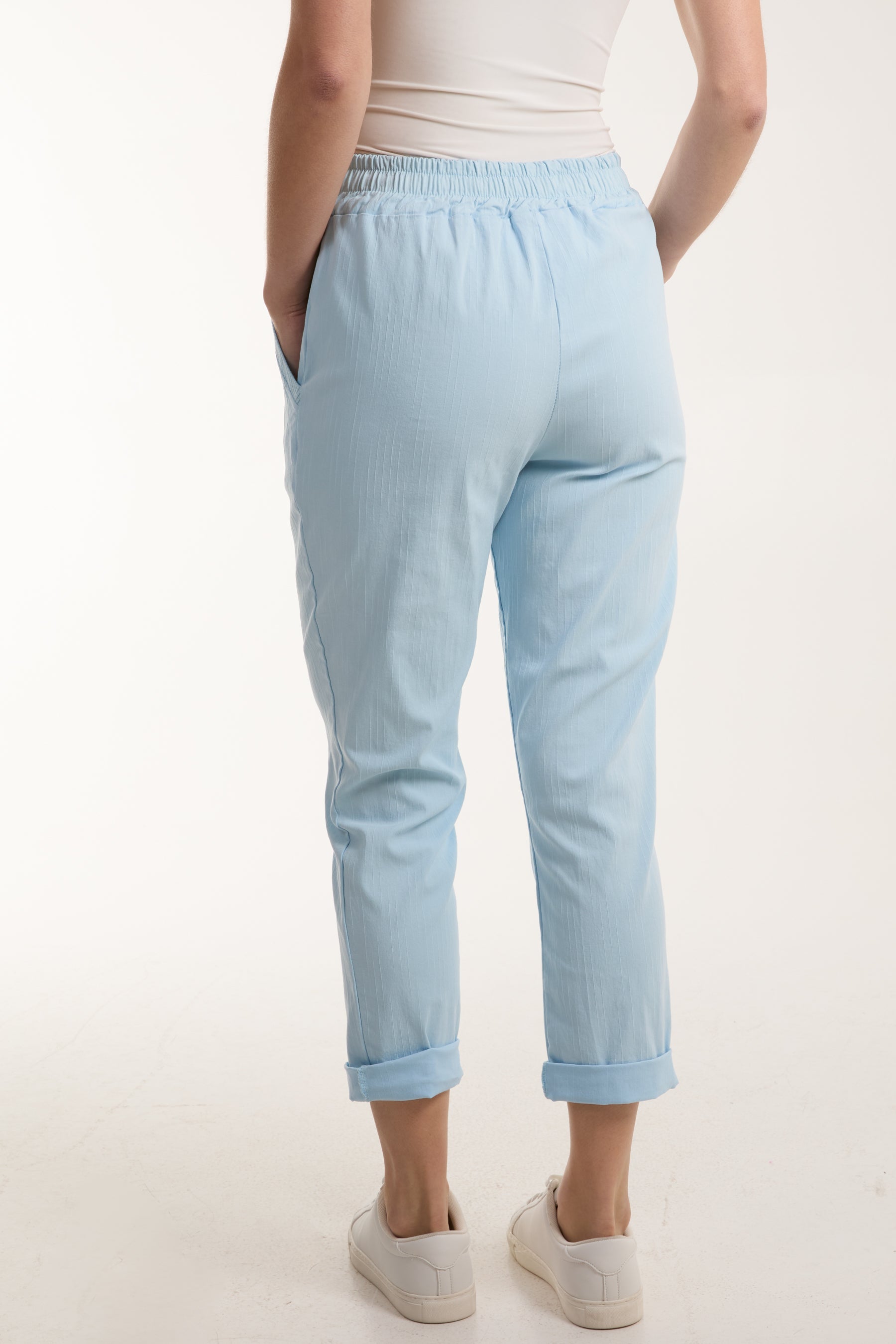 Texture Stripe Pocket Panel Trousers Trousers WearAll