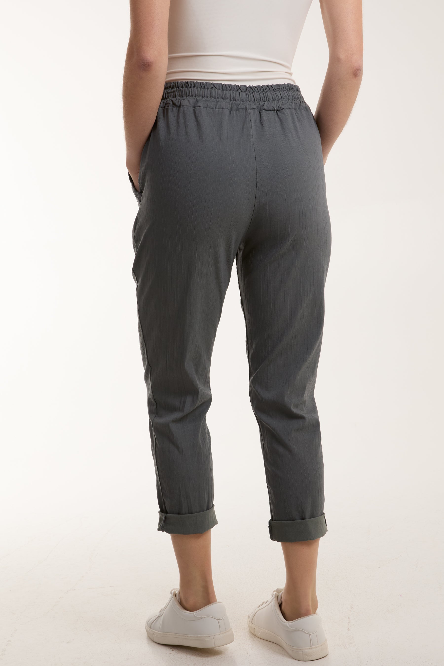 Texture Stripe Pocket Panel Trousers Trousers WearAll