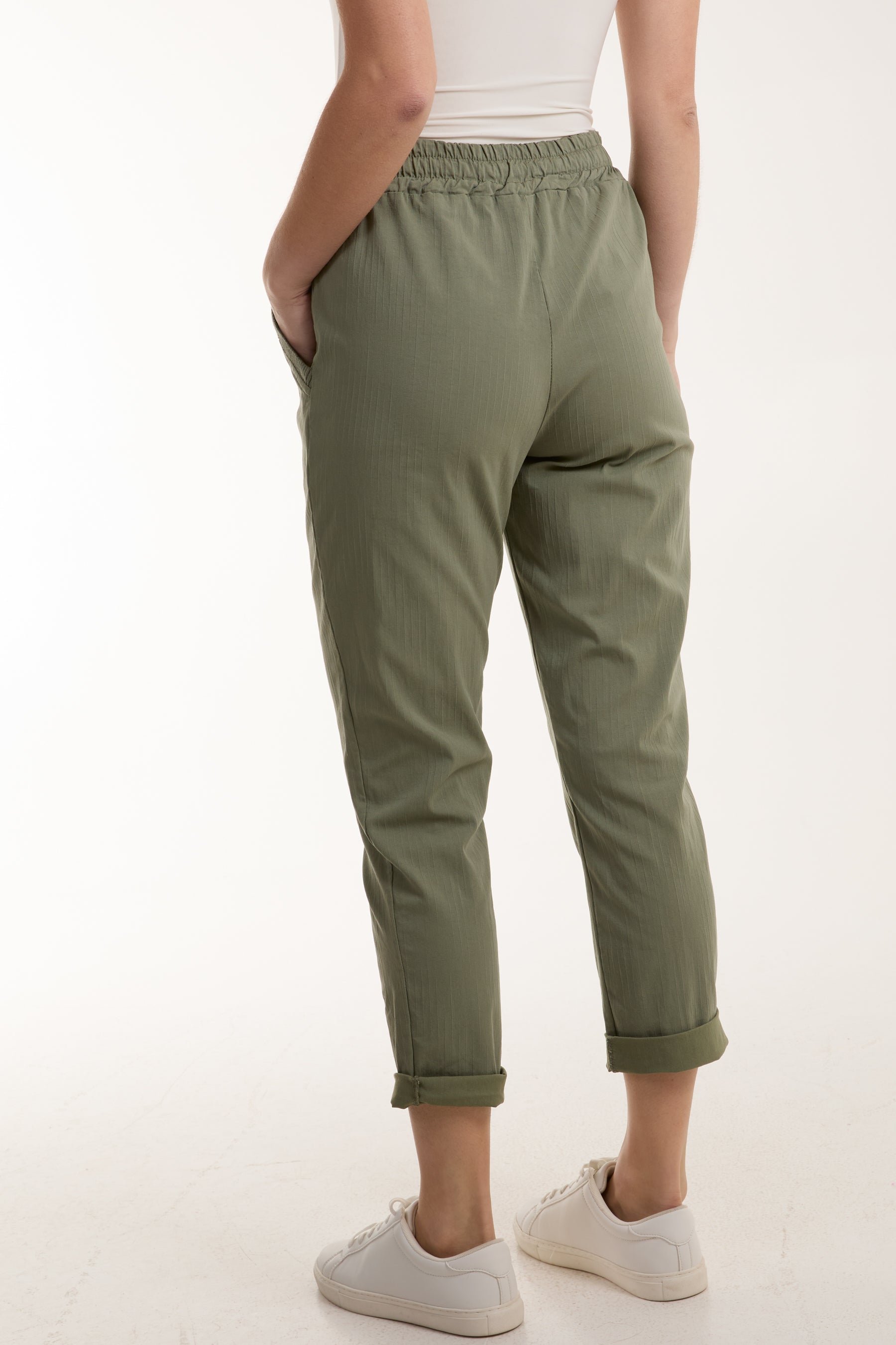 Texture Stripe Pocket Panel Trousers Trousers WearAll