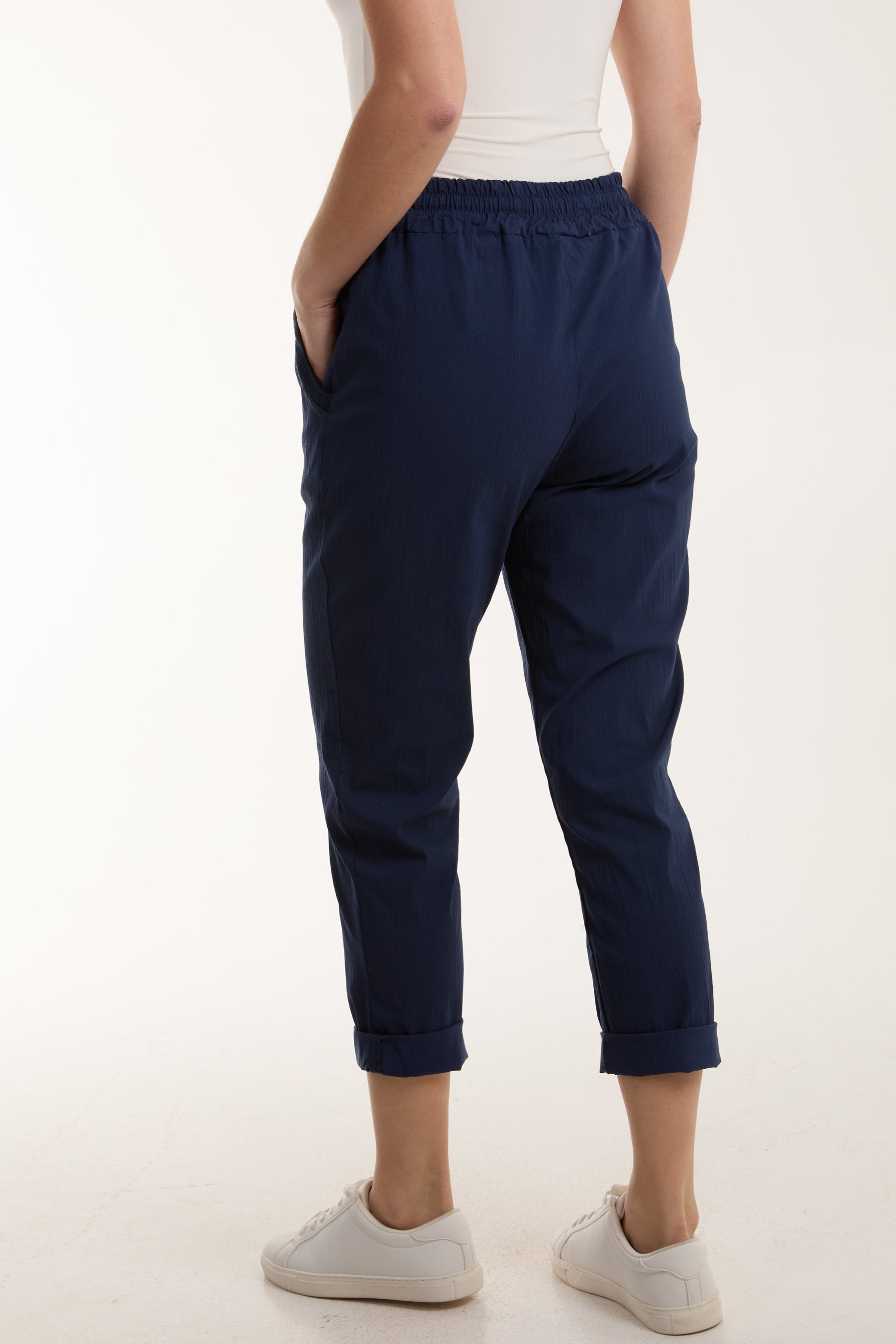 Texture Stripe Pocket Panel Trousers Trousers WearAll