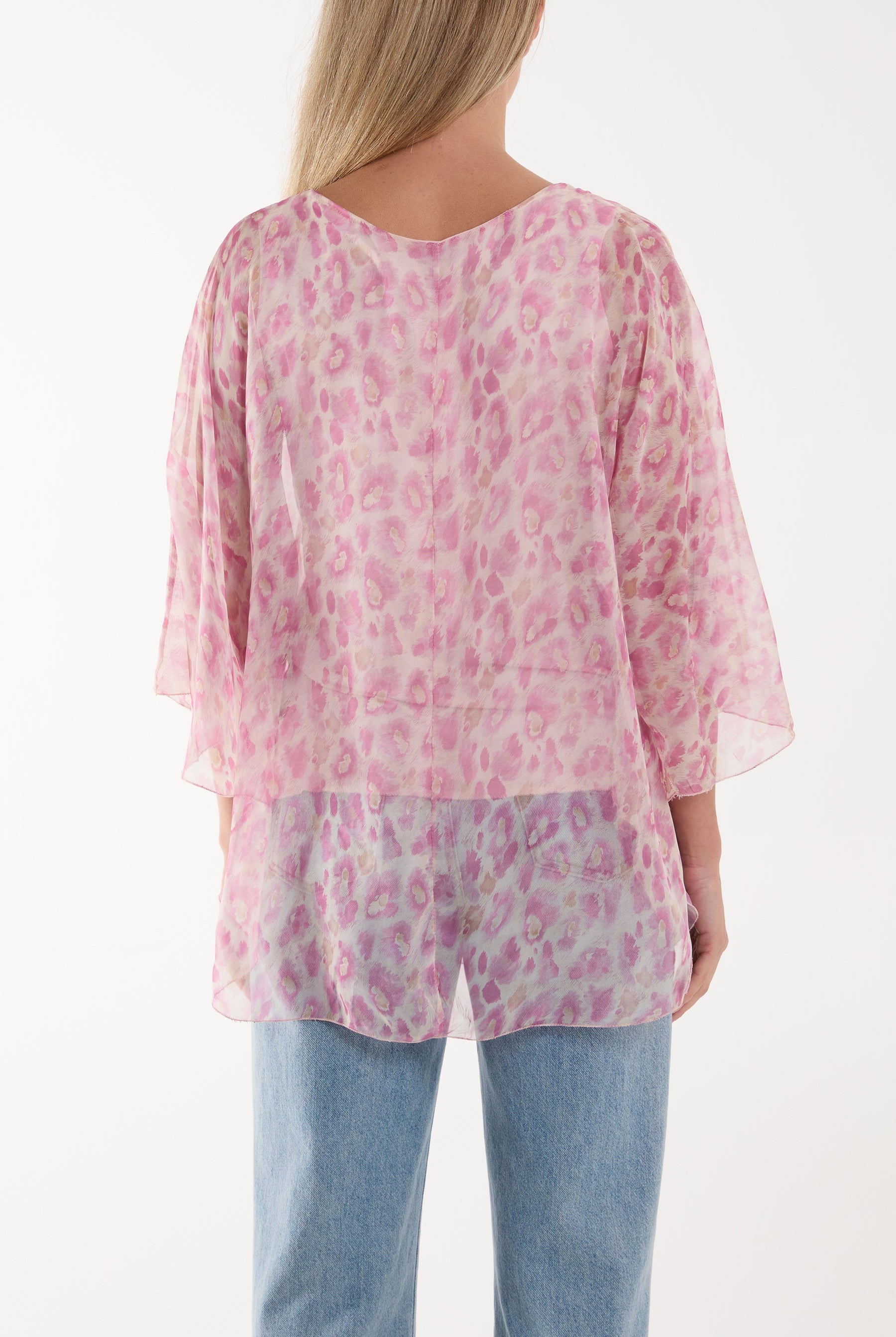 Silk Like Leopard Print Top Blouses WearAll