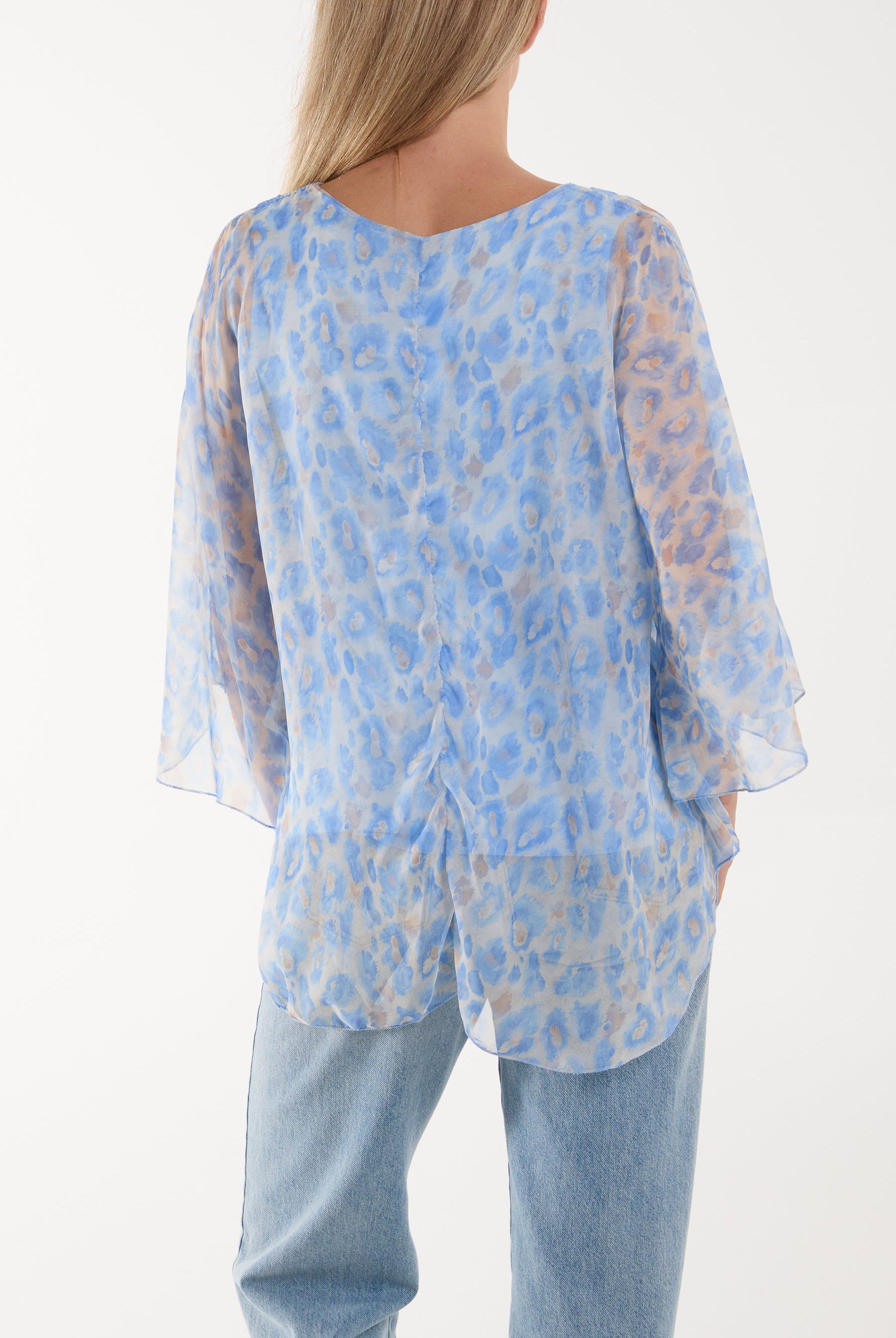 Silk Like Leopard Print Top Blouses WearAll