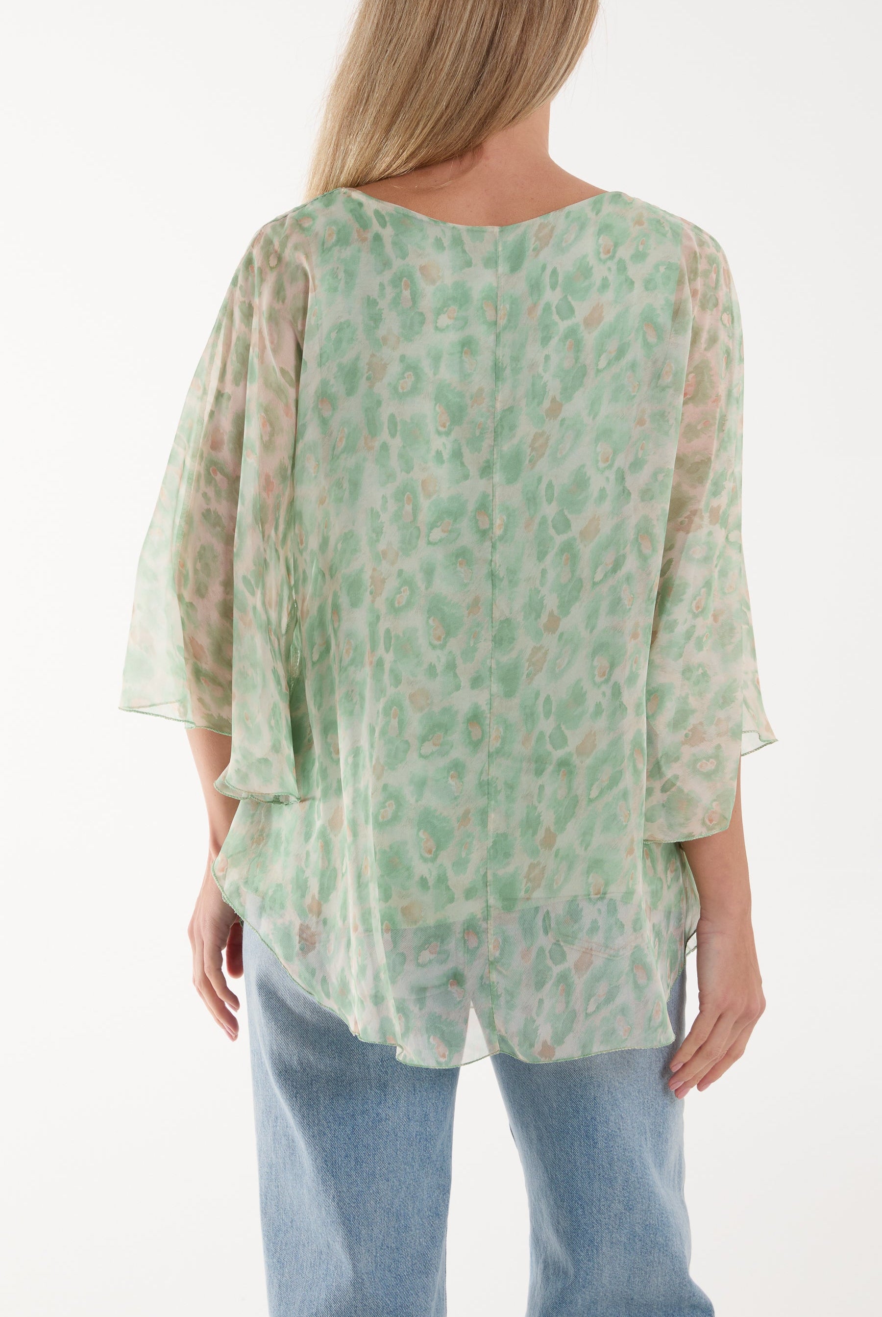 Silk Like Leopard Print Top Blouses WearAll