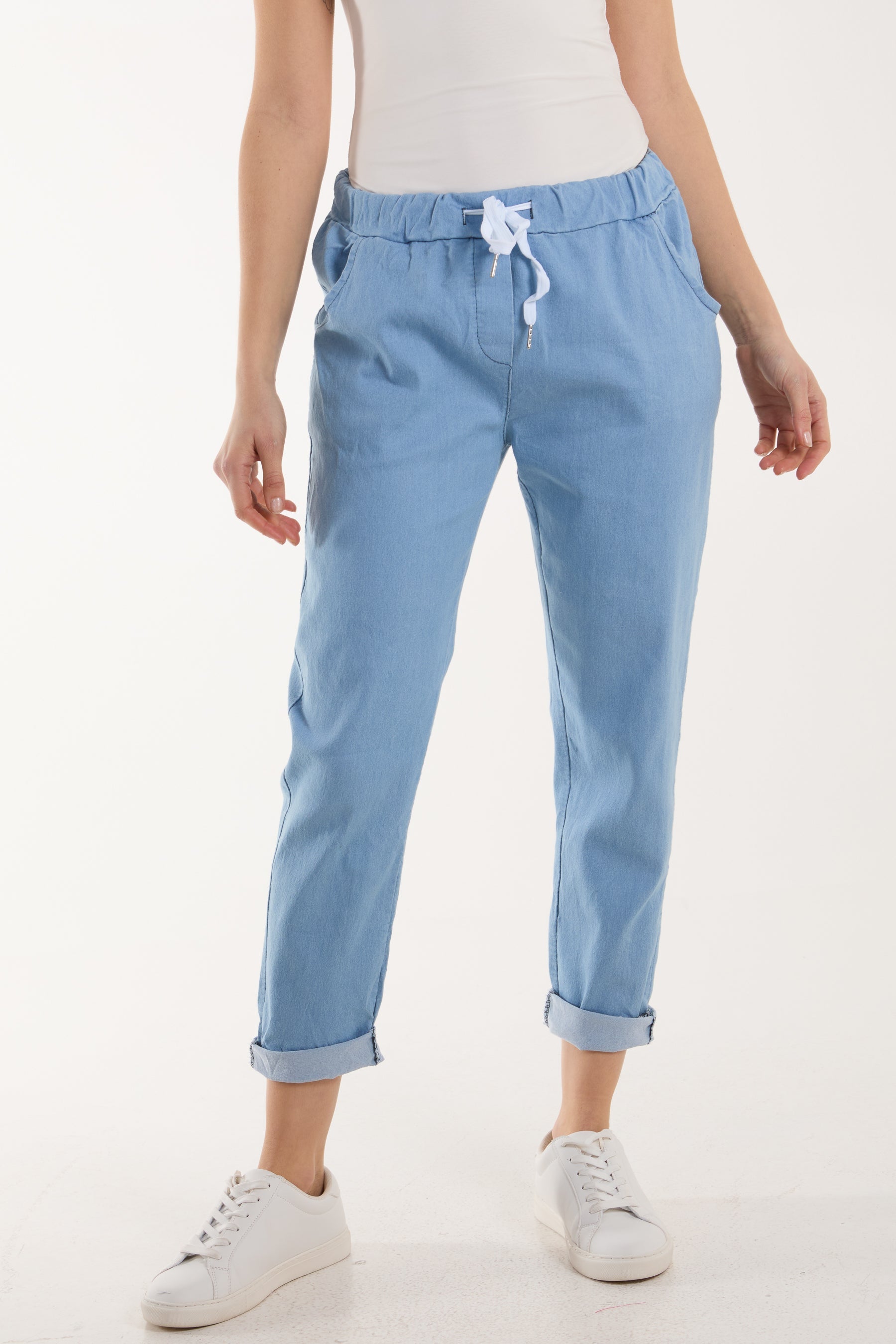 Magic Crushed Denim Trouser Trousers WearAll Light Denim One Size