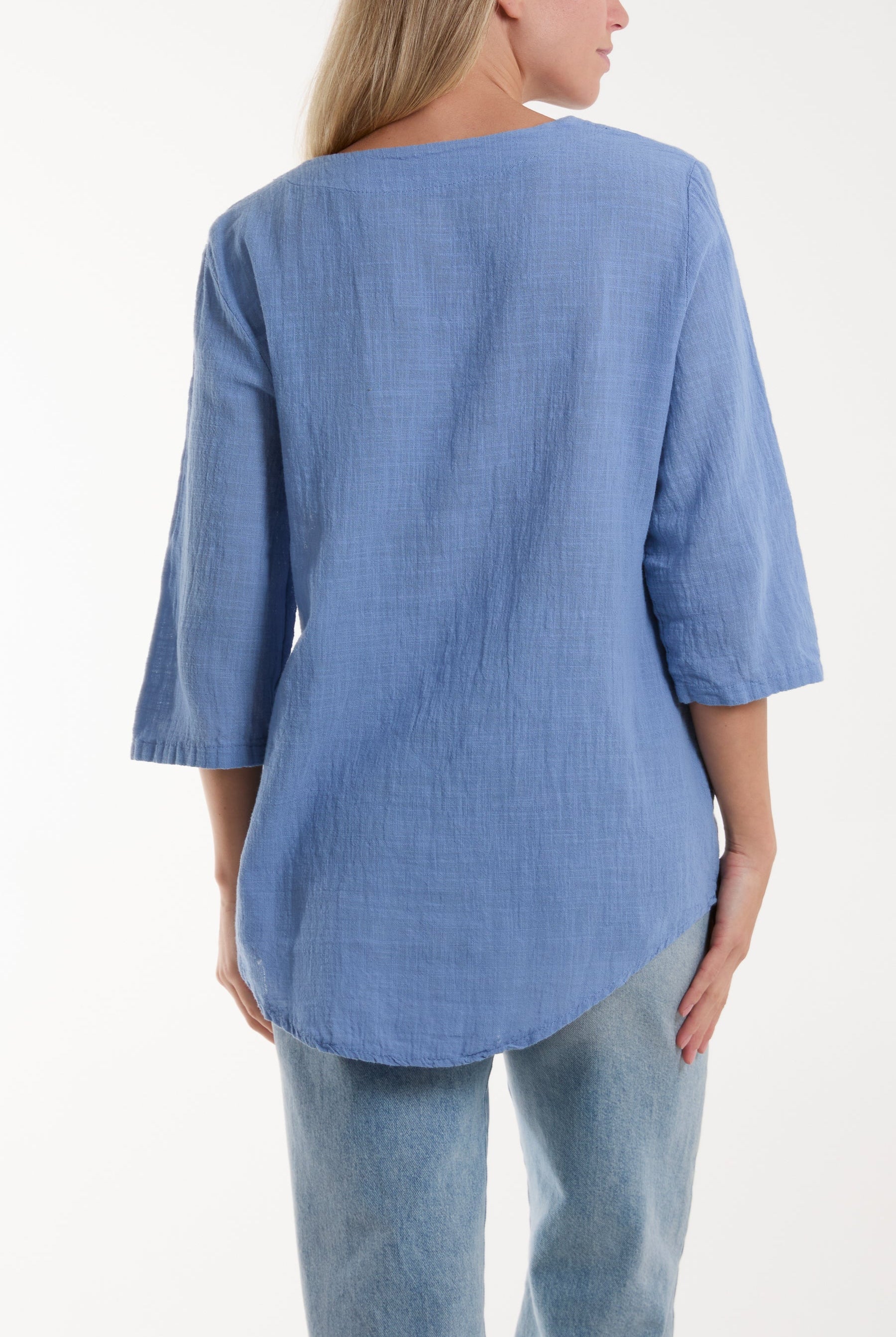 Front Button Cotton Washed Top Tops WearAll