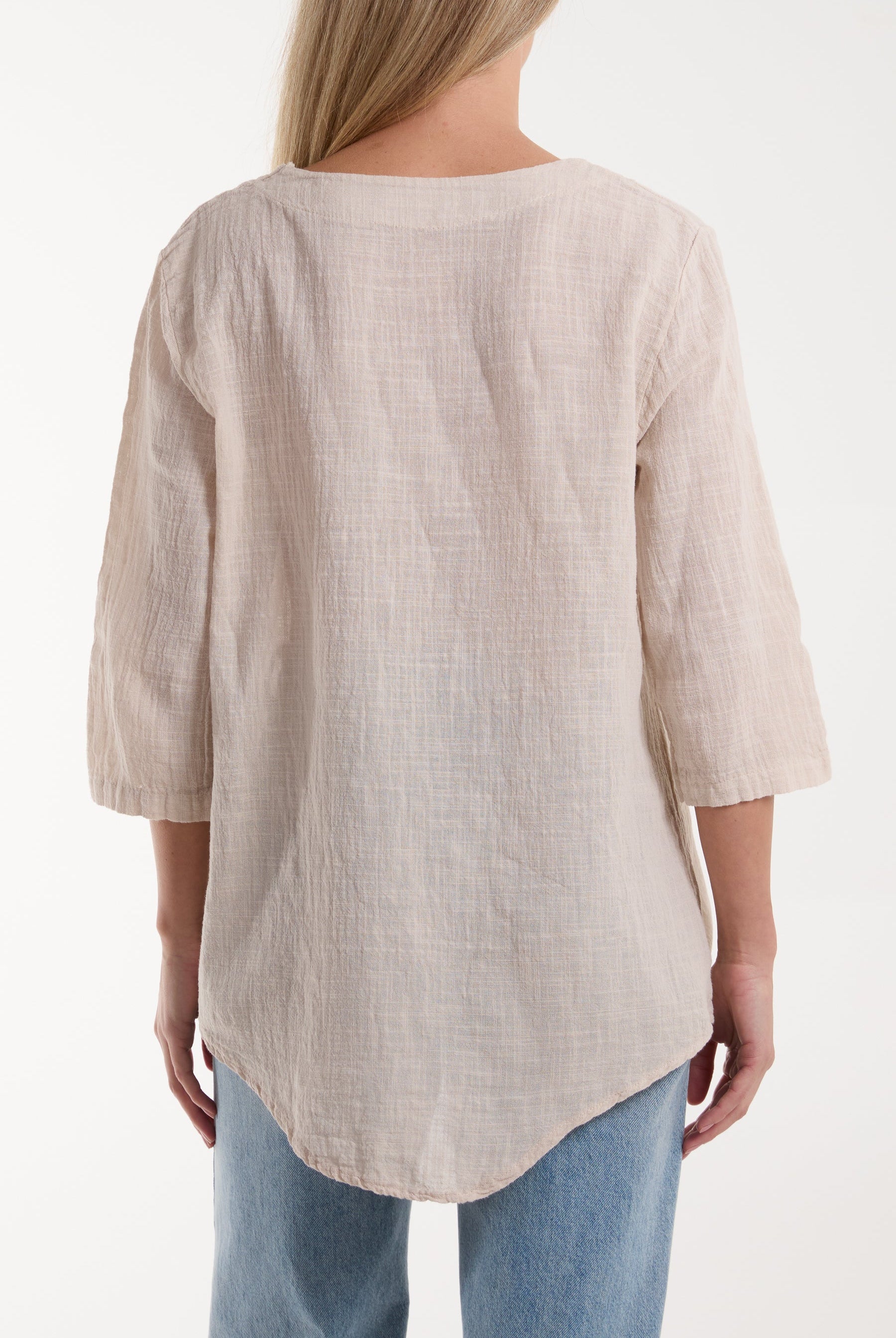 Front Button Cotton Washed Top Tops WearAll