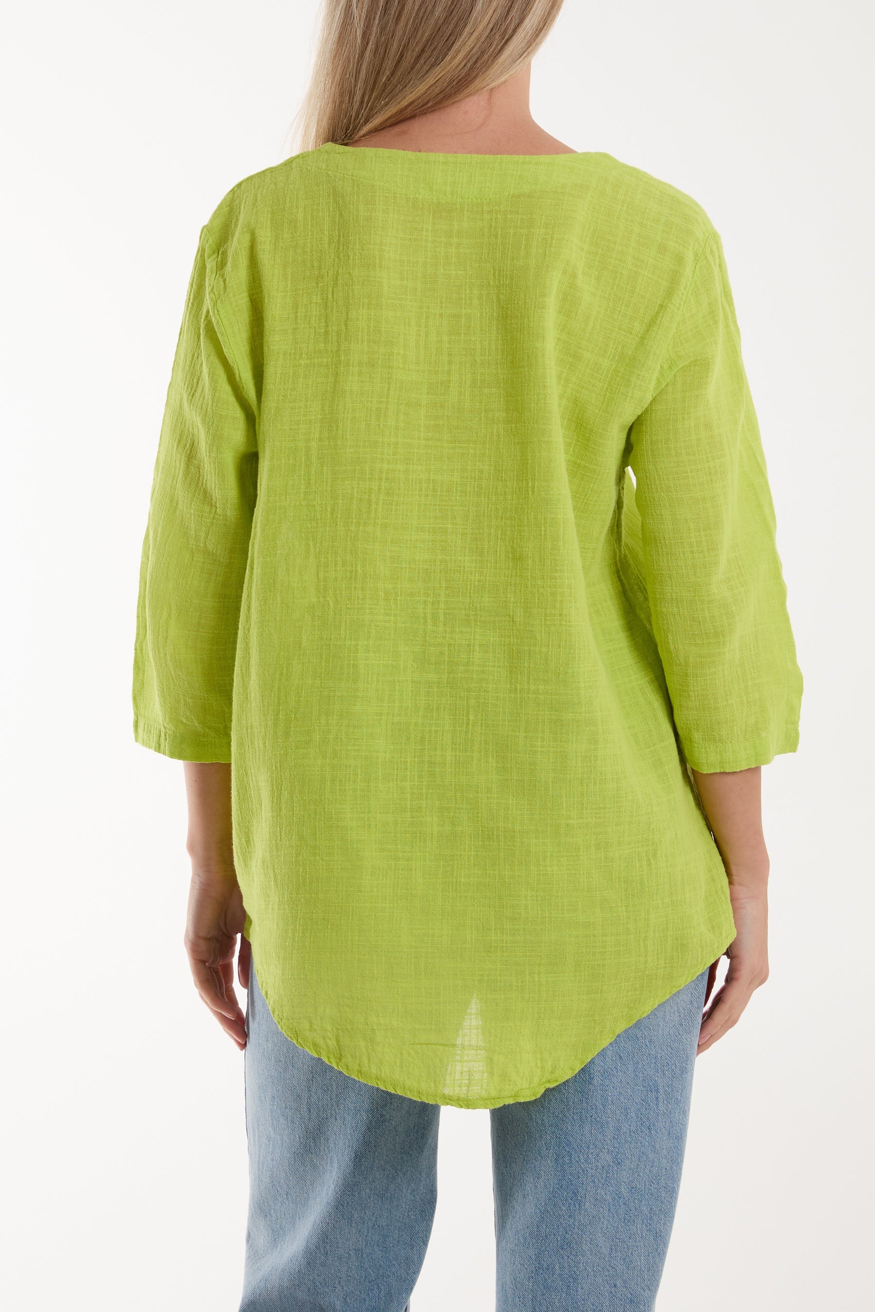 Front Button Cotton Washed Top Tops WearAll