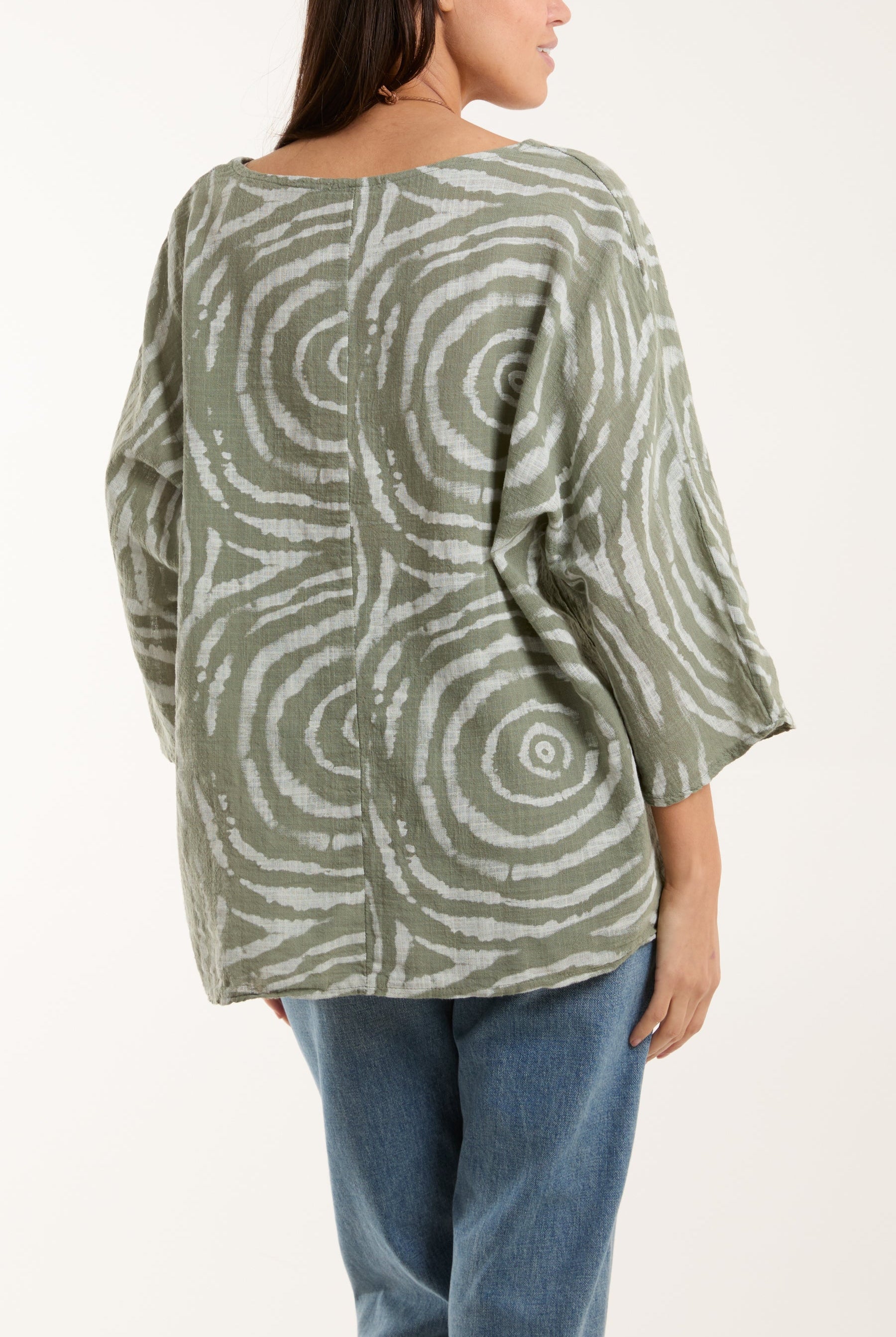 Swirl Necklace 3/4 Sleeve Blouse Blouses WearAll