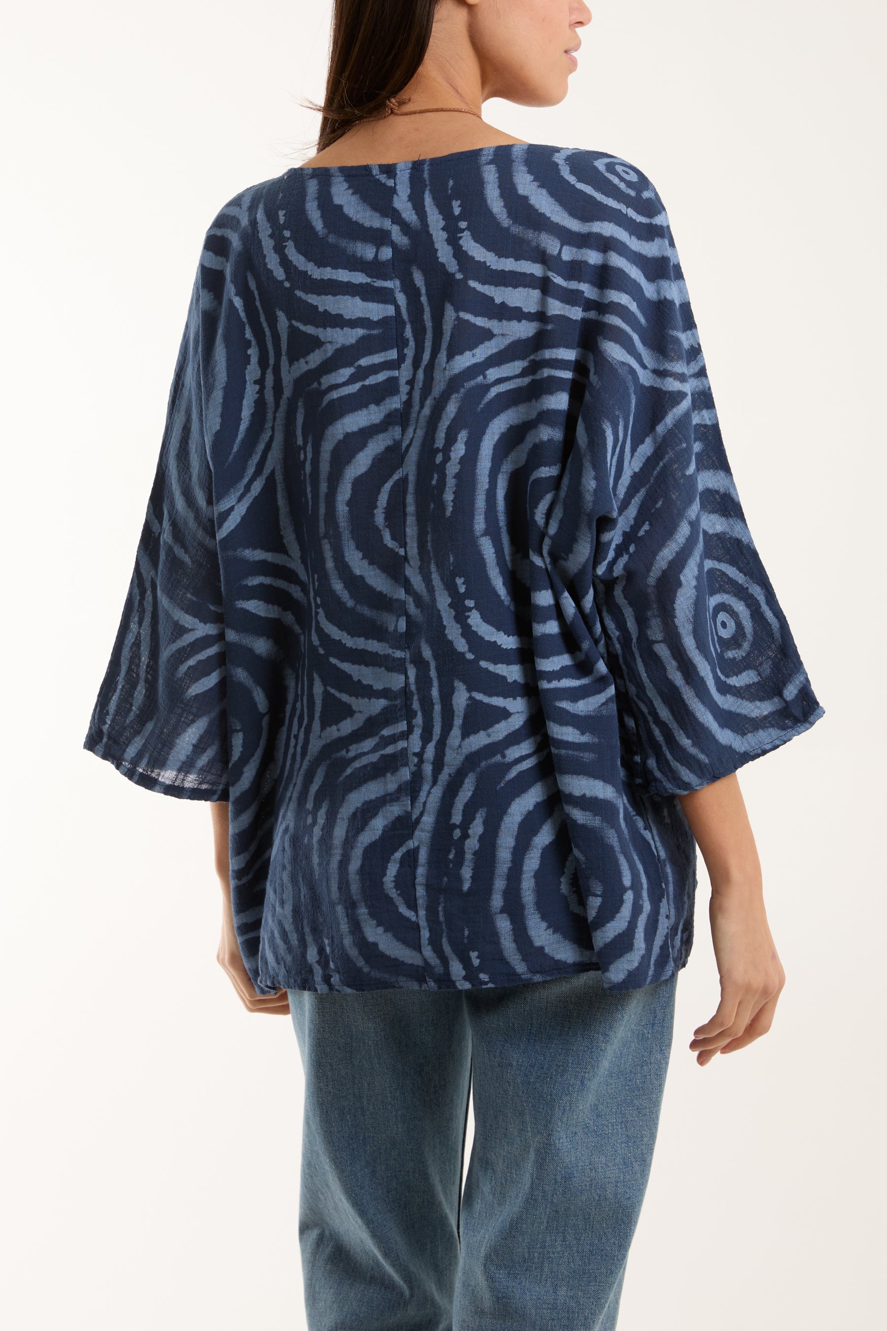 Swirl Necklace 3/4 Sleeve Blouse Blouses WearAll