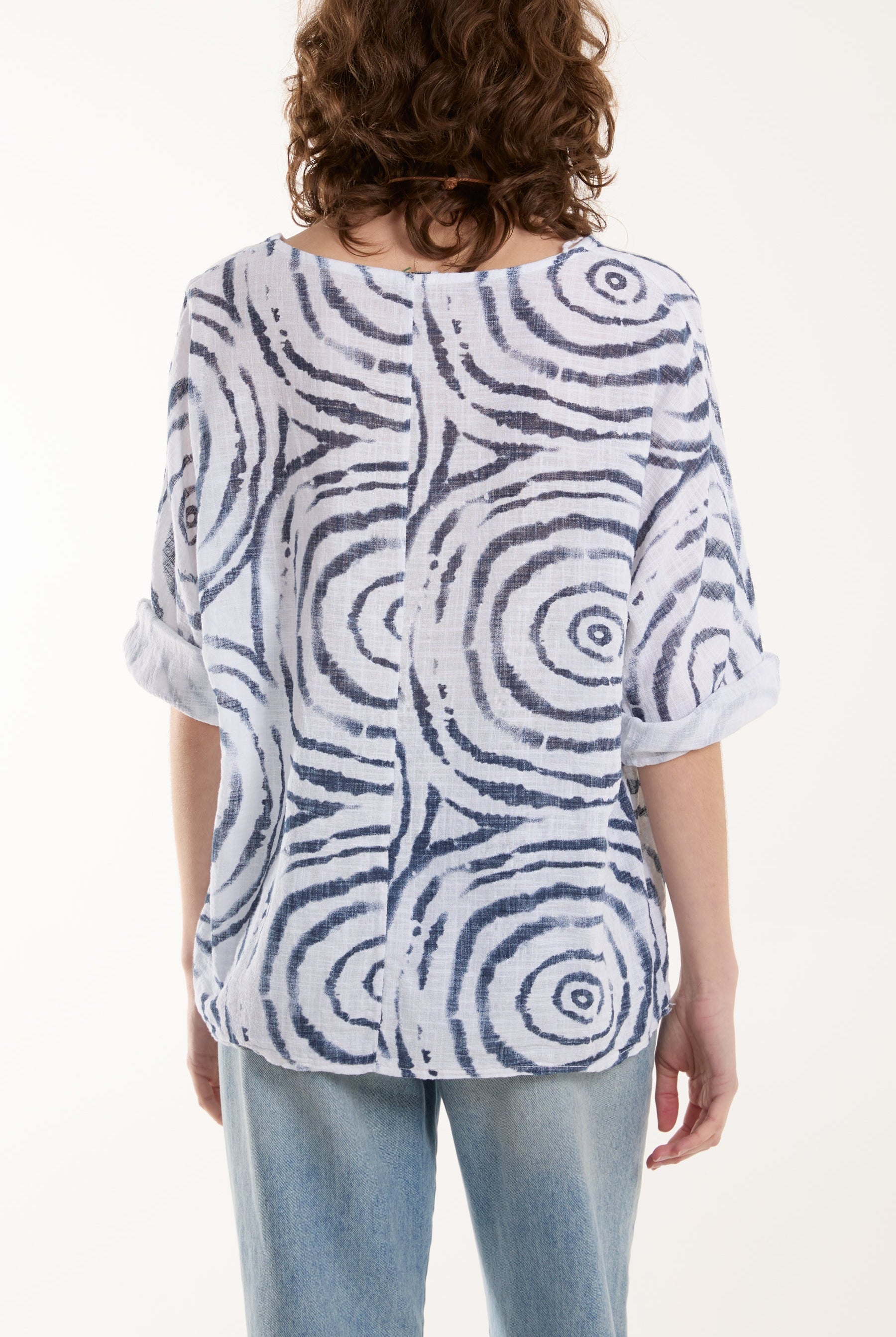 Swirl Necklace 3/4 Sleeve Blouse Blouses WearAll