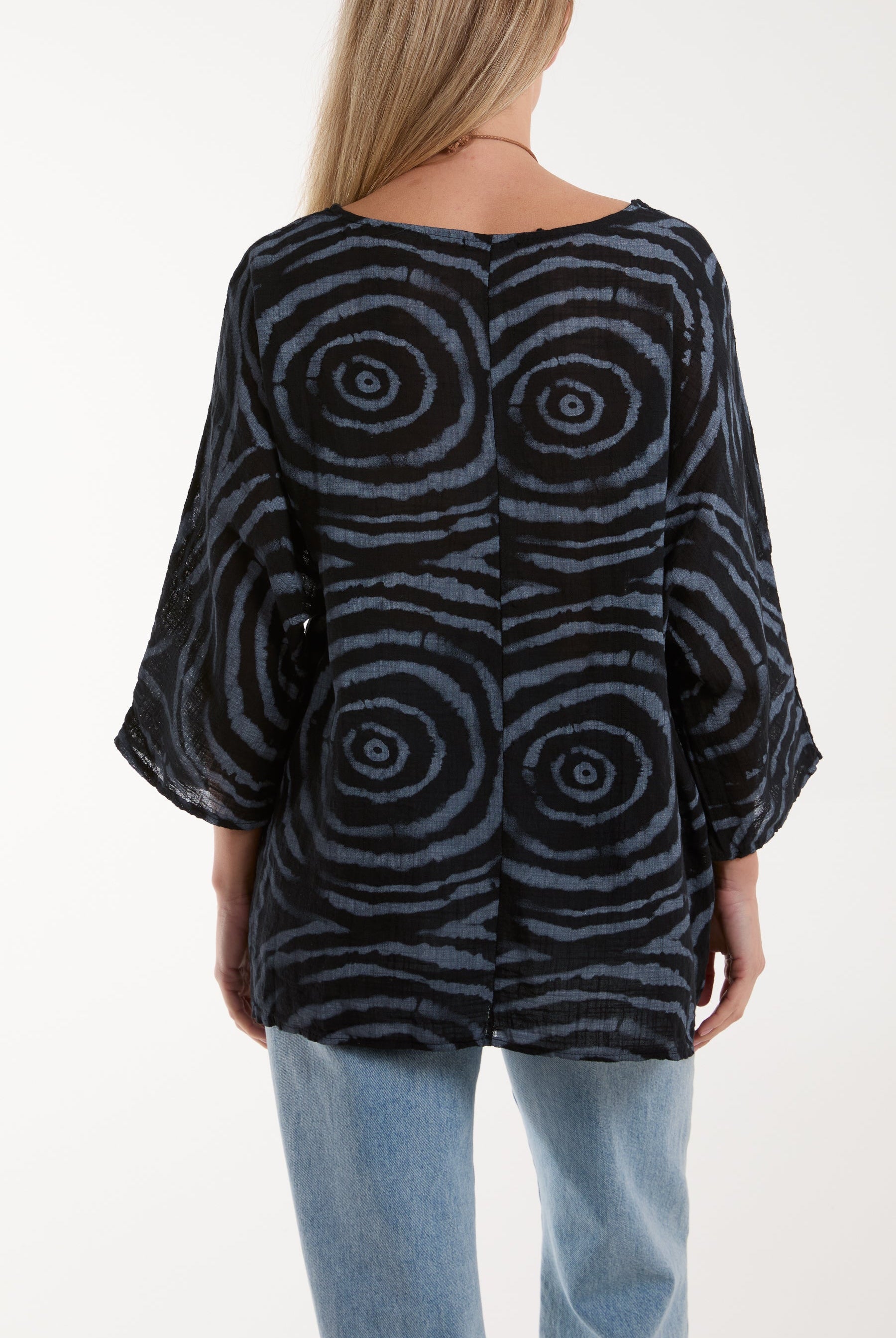 Swirl Necklace 3/4 Sleeve Blouse Blouses WearAll