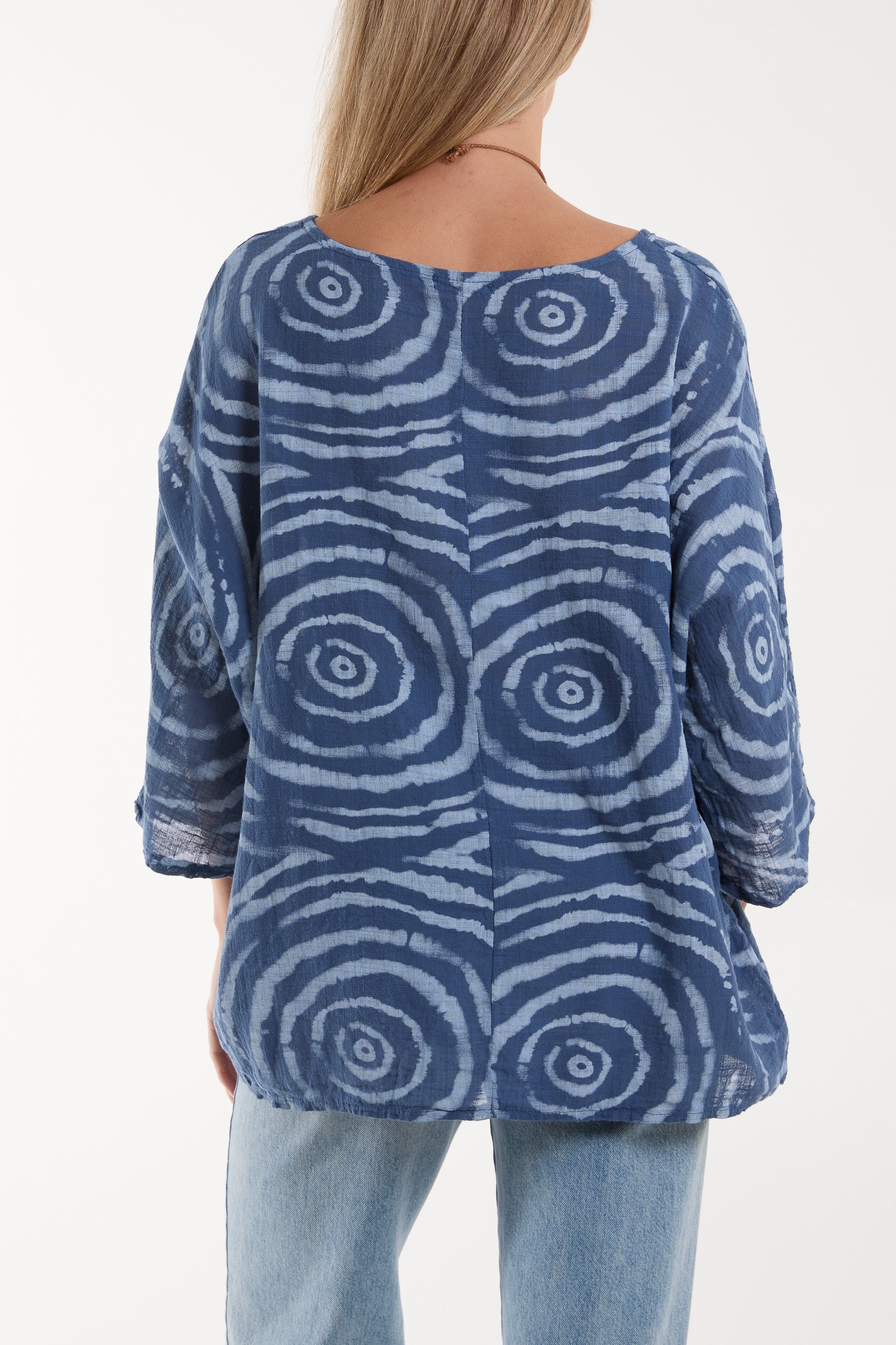 Swirl Necklace 3/4 Sleeve Blouse Blouses WearAll