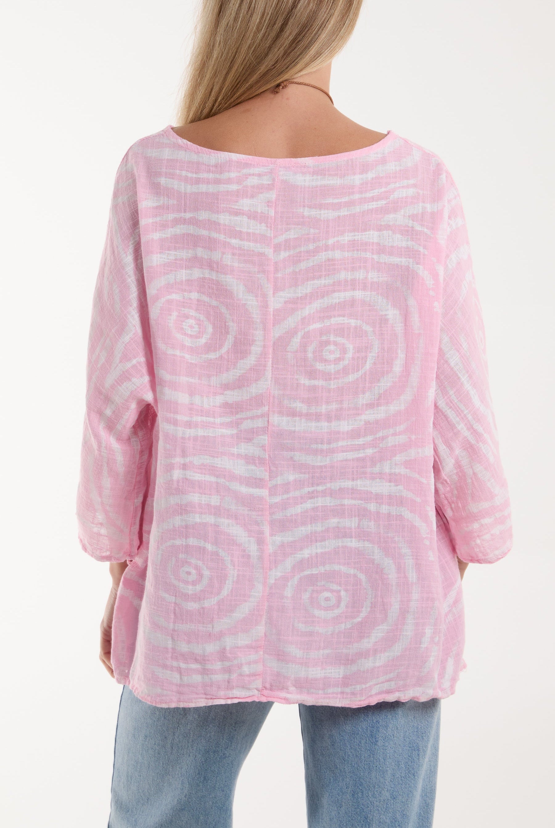 Swirl Necklace 3/4 Sleeve Blouse Blouses WearAll