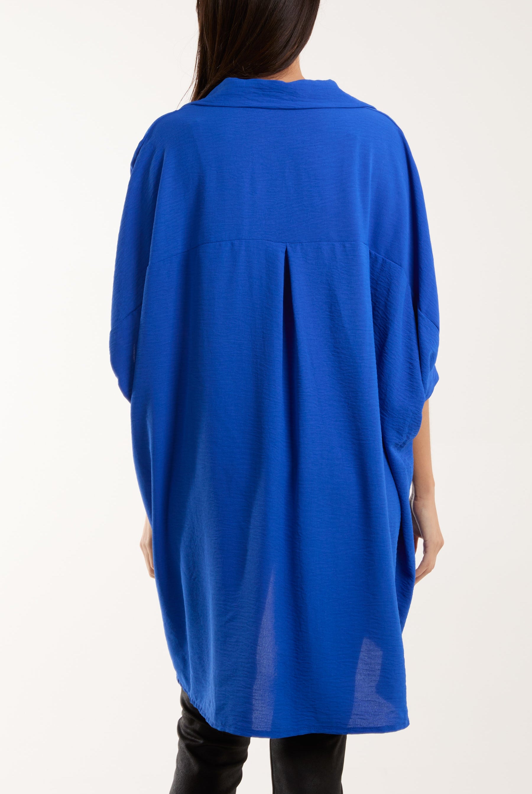 Open Collar Short Sleeve Blouse Blouses WearAll