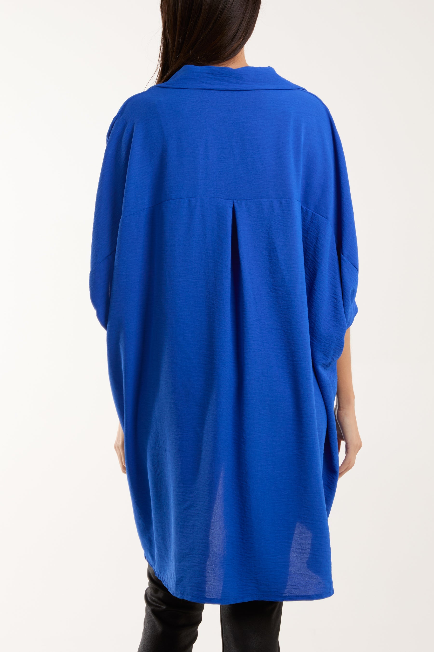 Open Collar Short Sleeve Blouse Blouses WearAll