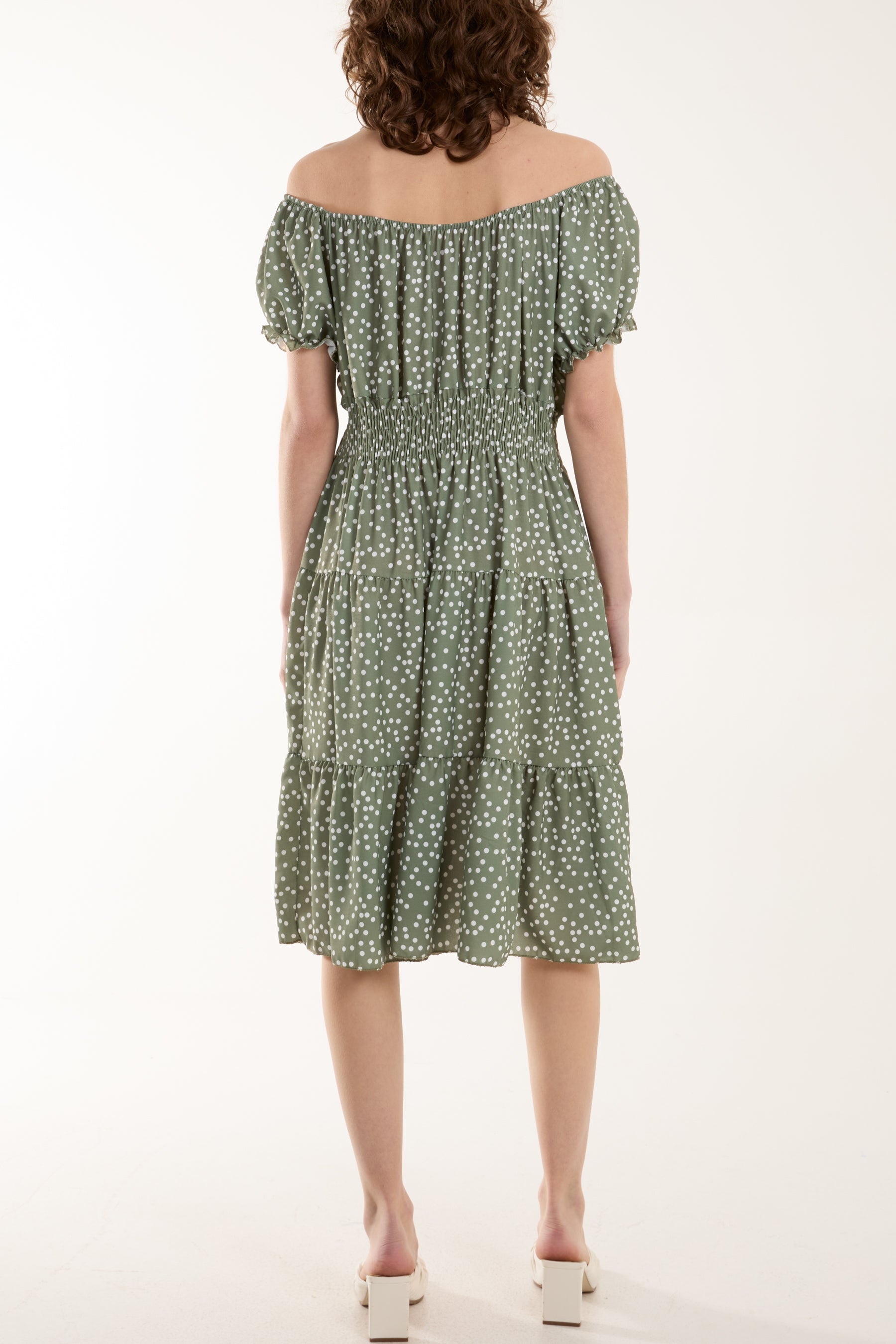 Polka Dot Button Through Mini Dress Dresses WearAll