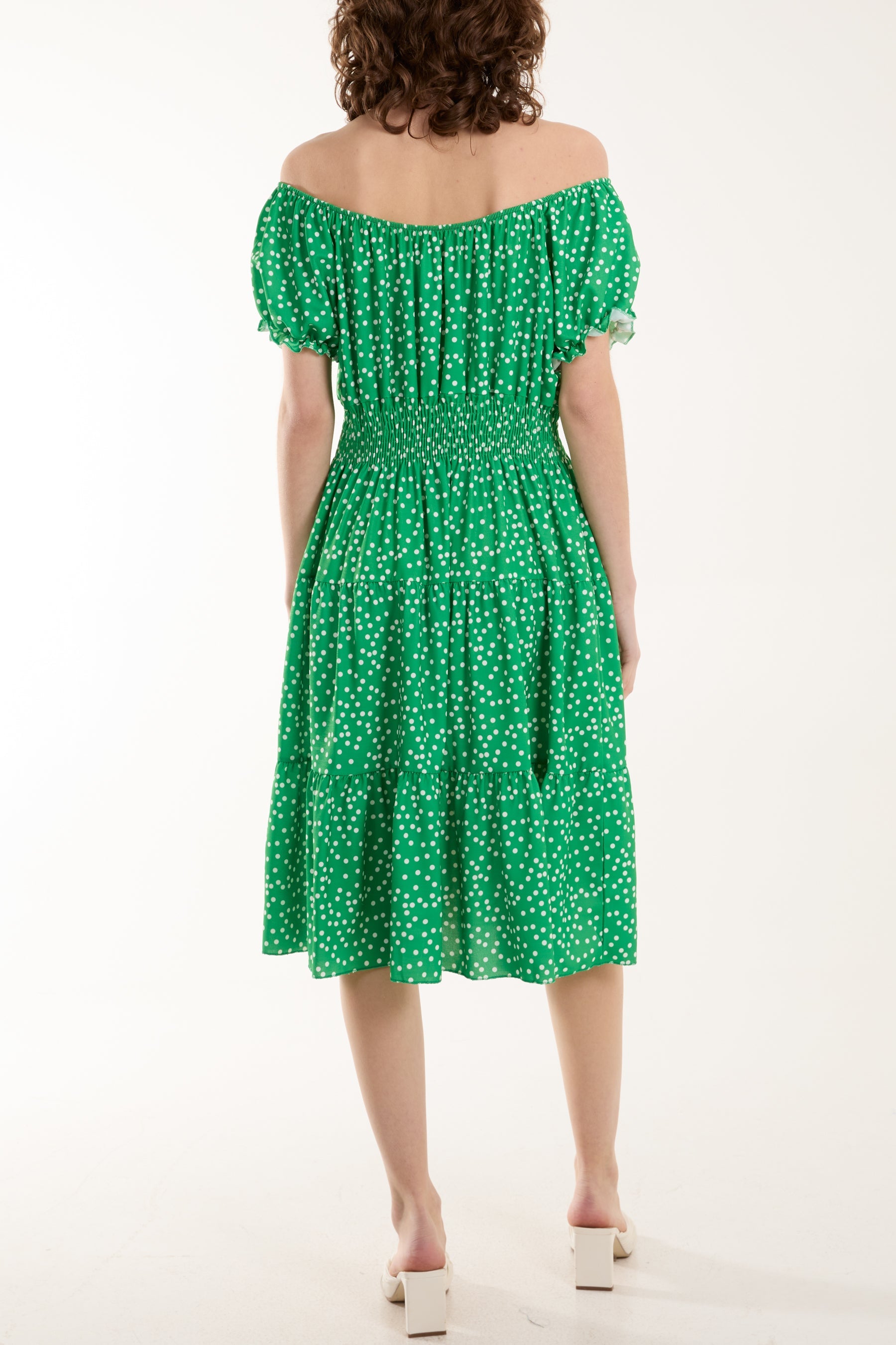 Polka Dot Button Through Mini Dress Dresses WearAll