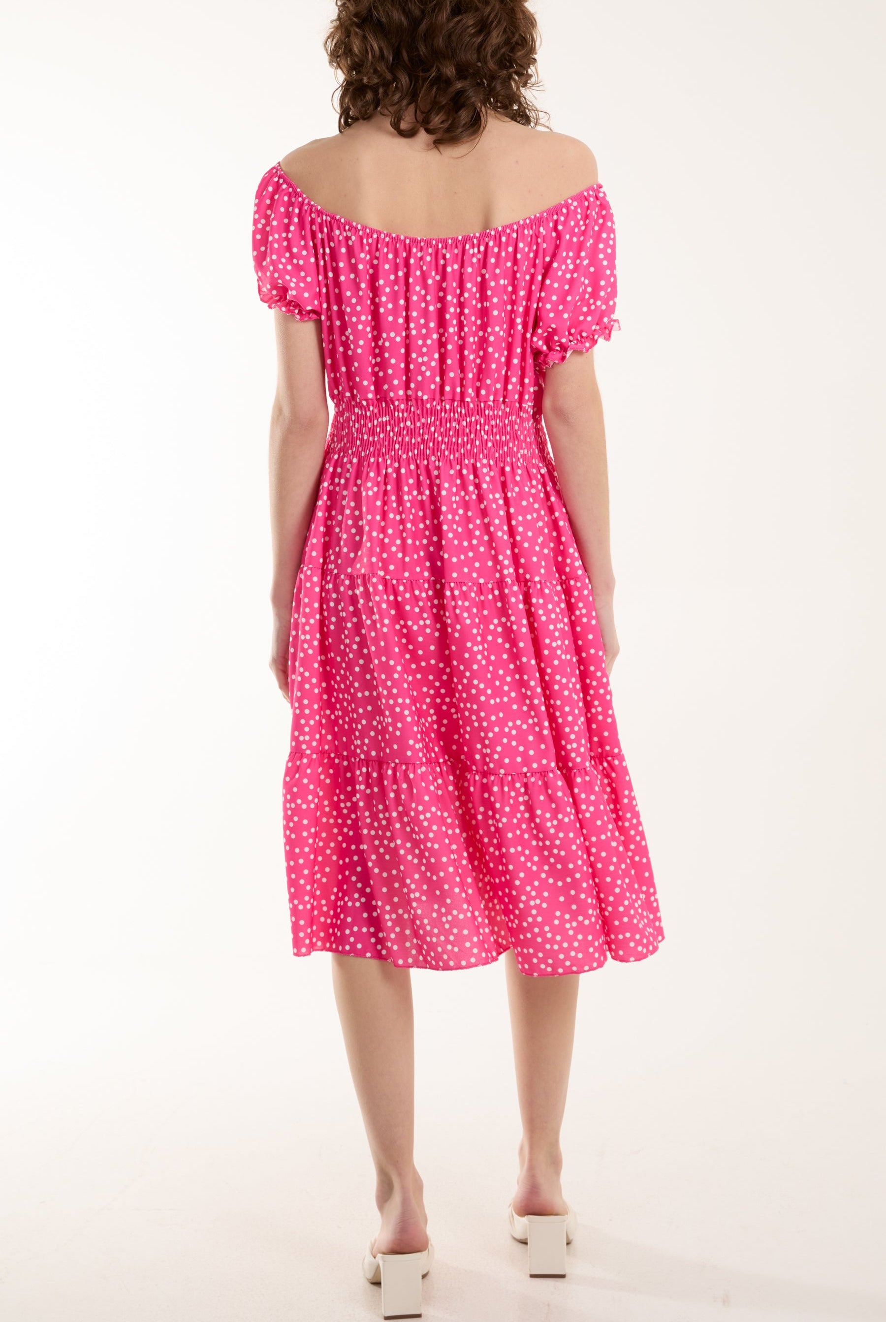 Polka Dot Button Through Mini Dress Dresses WearAll