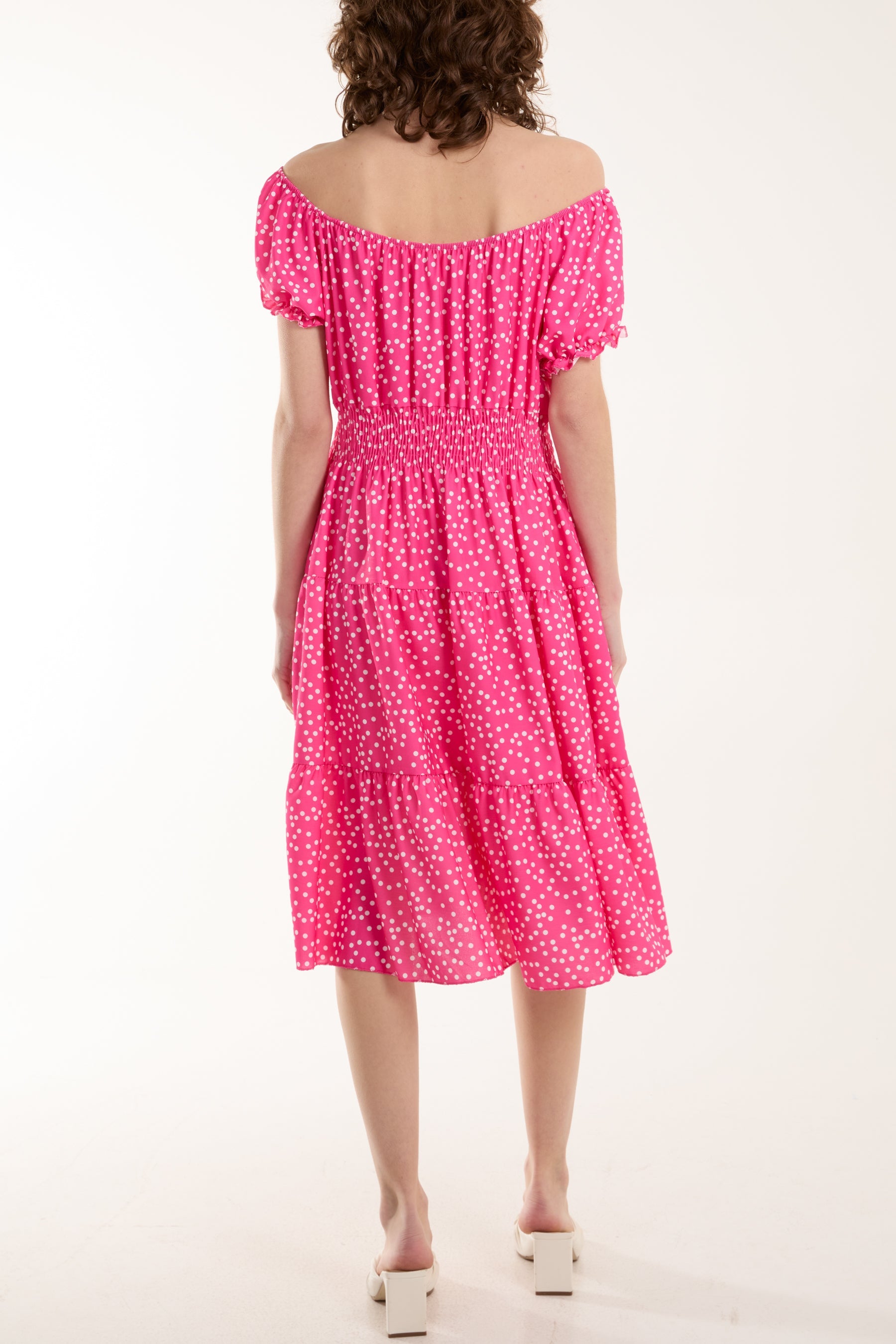 Polka Dot Button Through Mini Dress Dresses WearAll