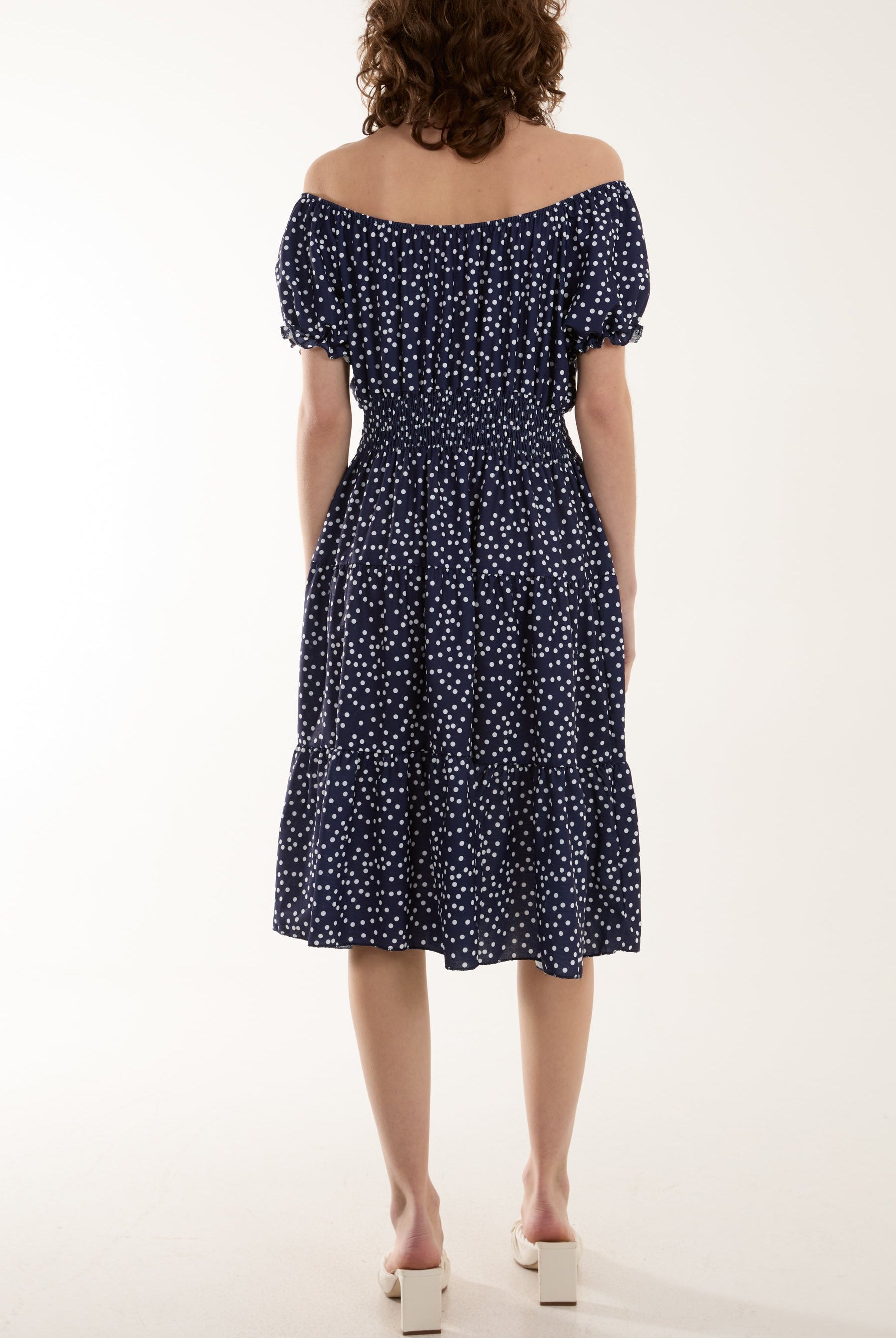 Polka Dot Button Through Mini Dress Dresses WearAll