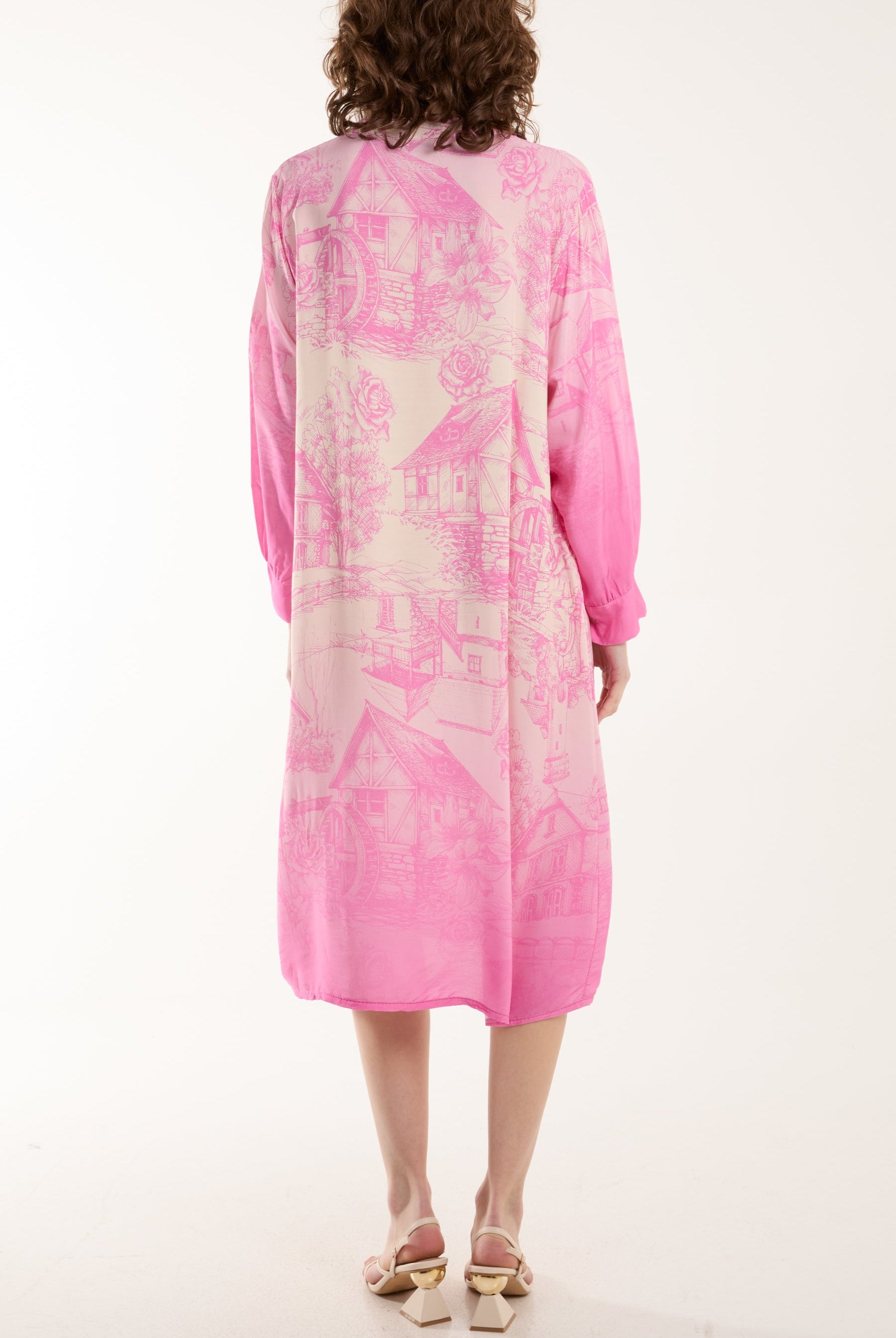 Ombre Landscape Print Midi Dress Dresses WearAll