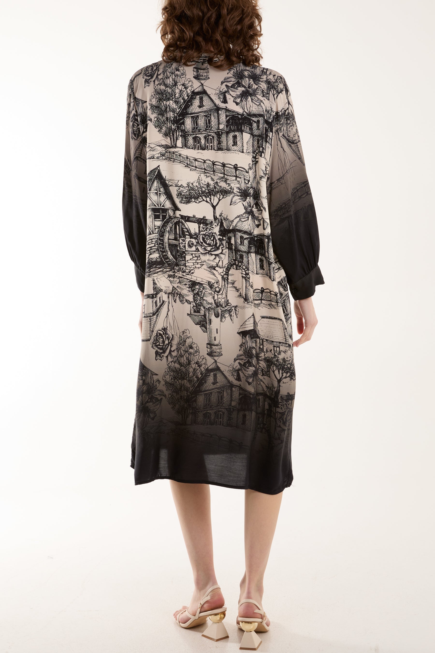 Ombre Landscape Print Midi Dress Dresses WearAll