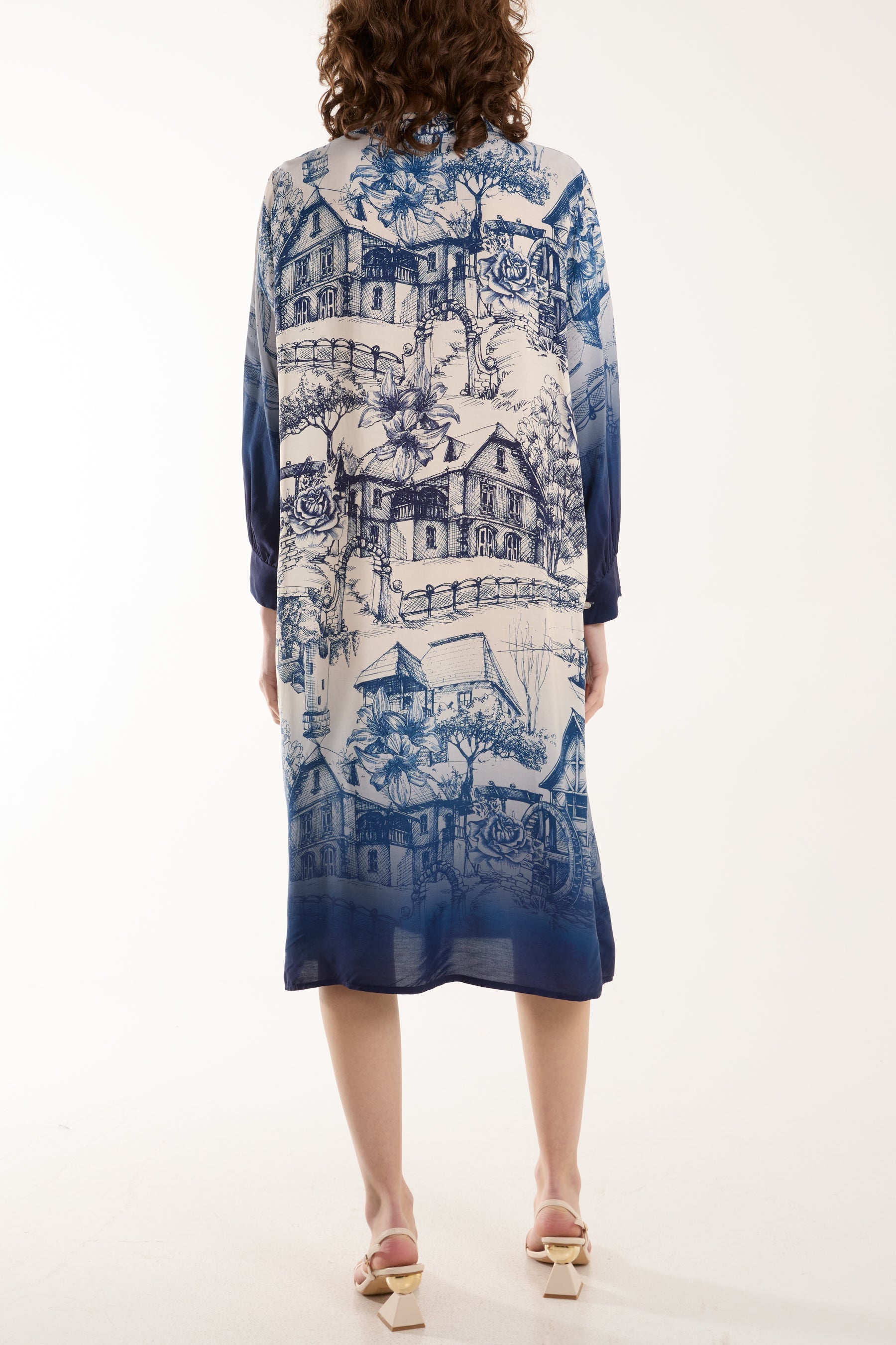 Ombre Landscape Print Midi Dress Dresses WearAll