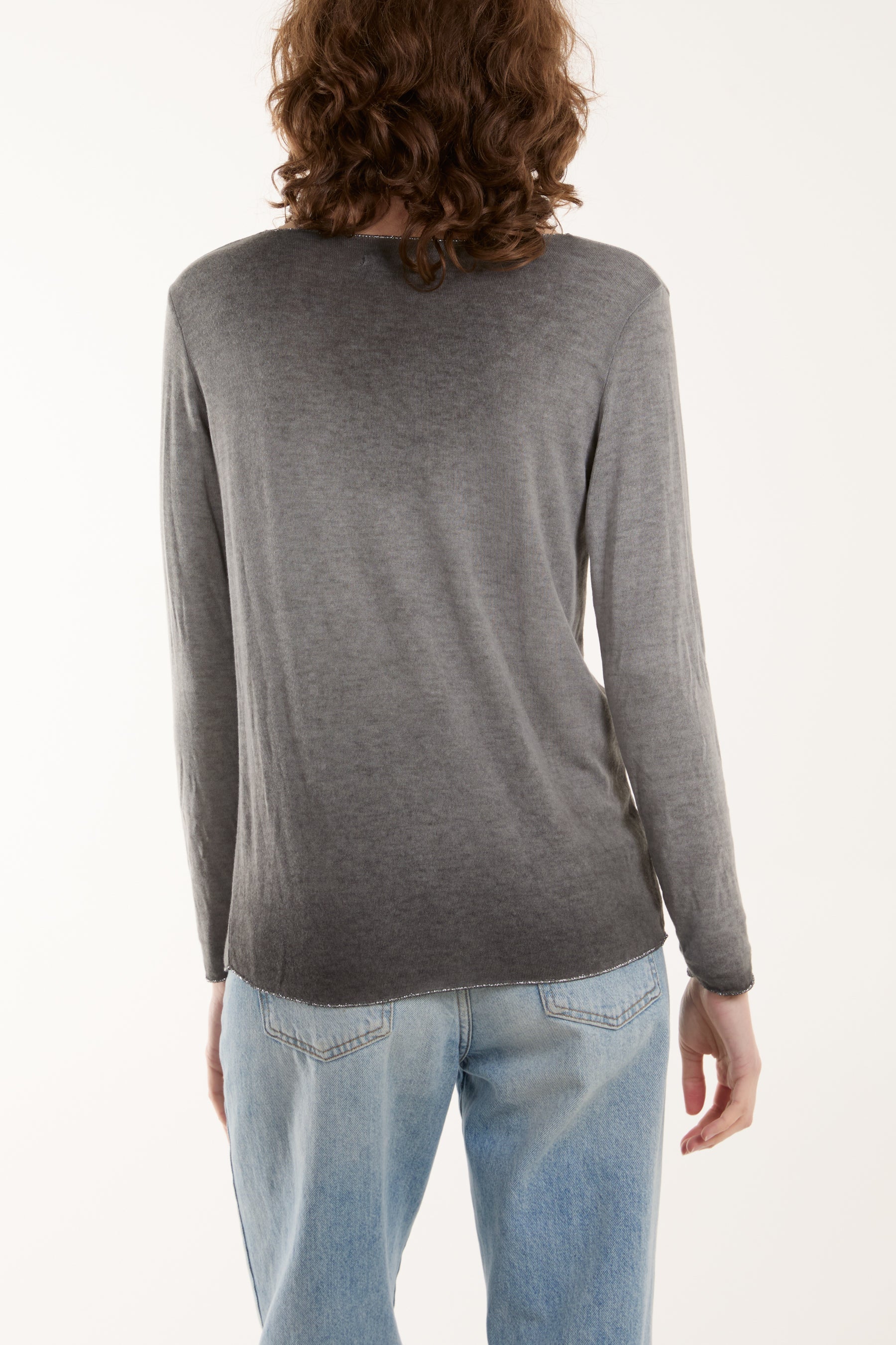 Acid Wash Shimmer Edge Fine Jumper Jumpers WearAll