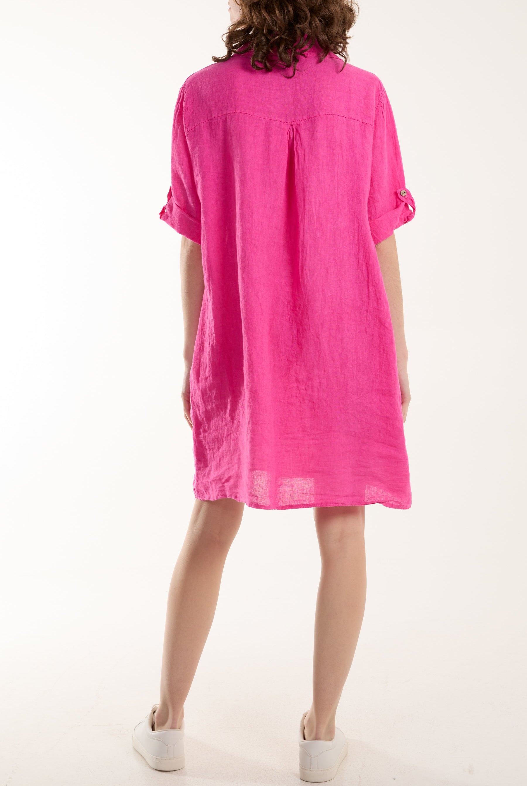 Linen Pocket Shirt Mini Dress Dresses WearAll