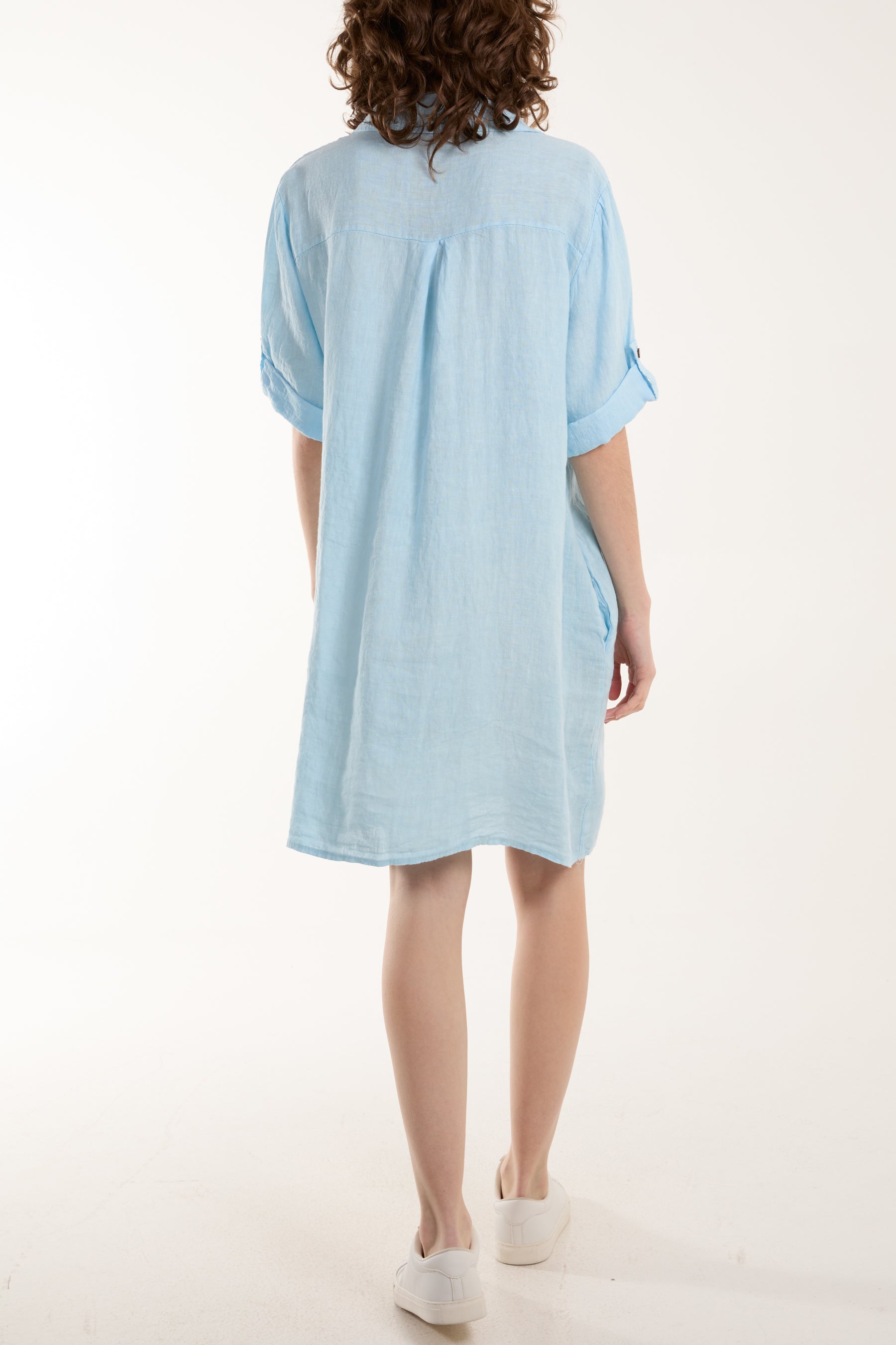 Linen Pocket Shirt Mini Dress Dresses WearAll