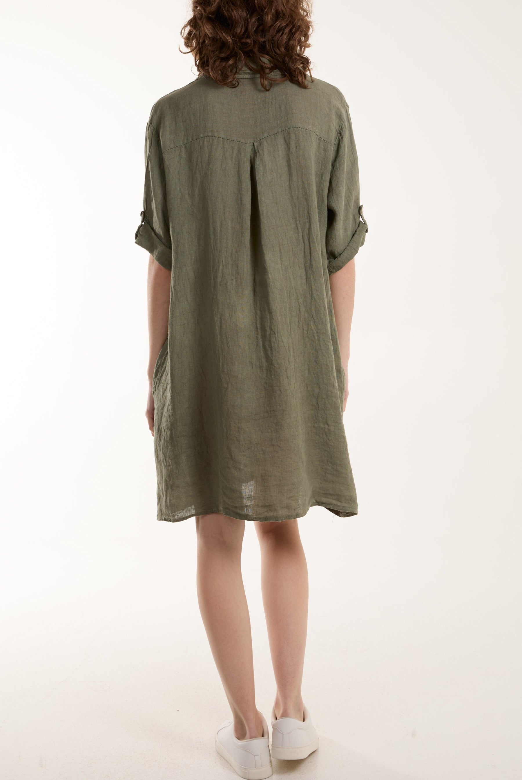 Linen Pocket Shirt Mini Dress Dresses WearAll