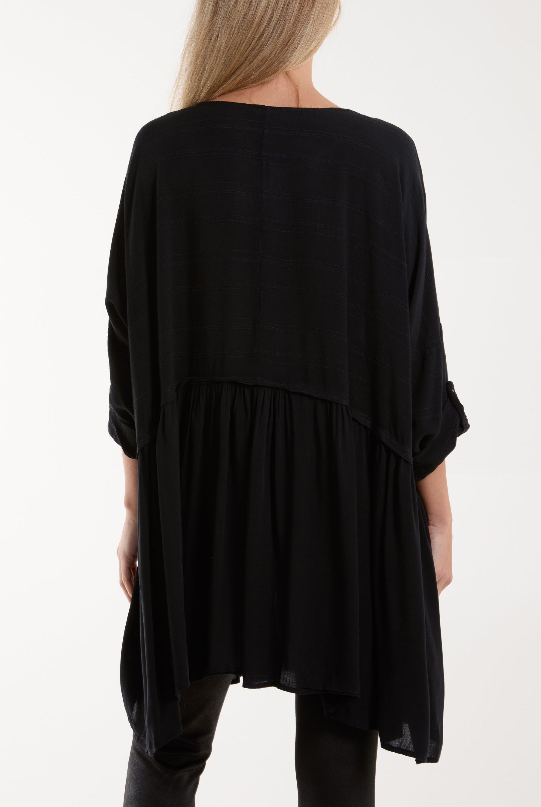 Texture Stripe Asymmetric Hem Top Tops WearAll