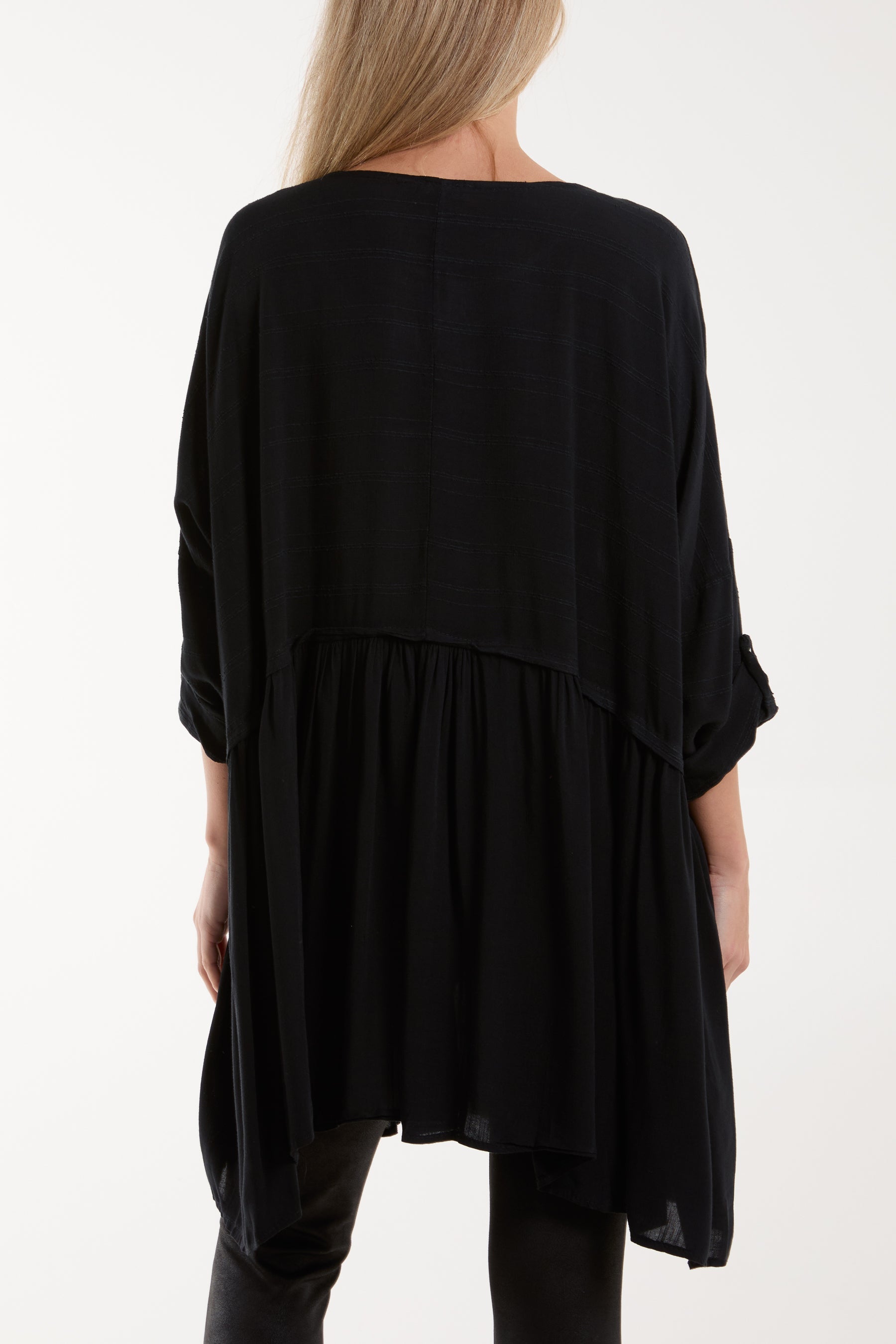 Texture Stripe Asymmetric Hem Top Tops WearAll