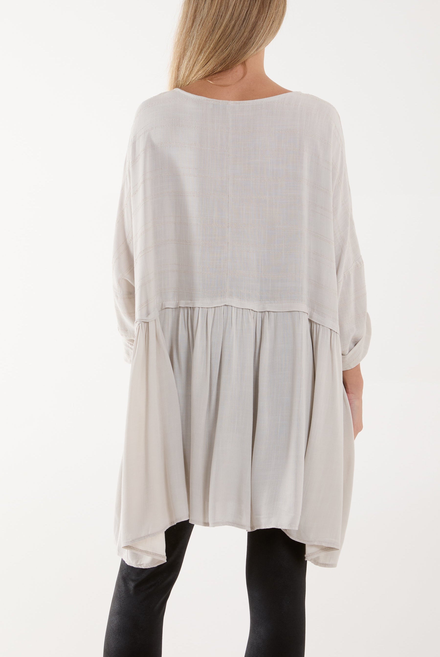 Texture Stripe Asymmetric Hem Top Tops WearAll