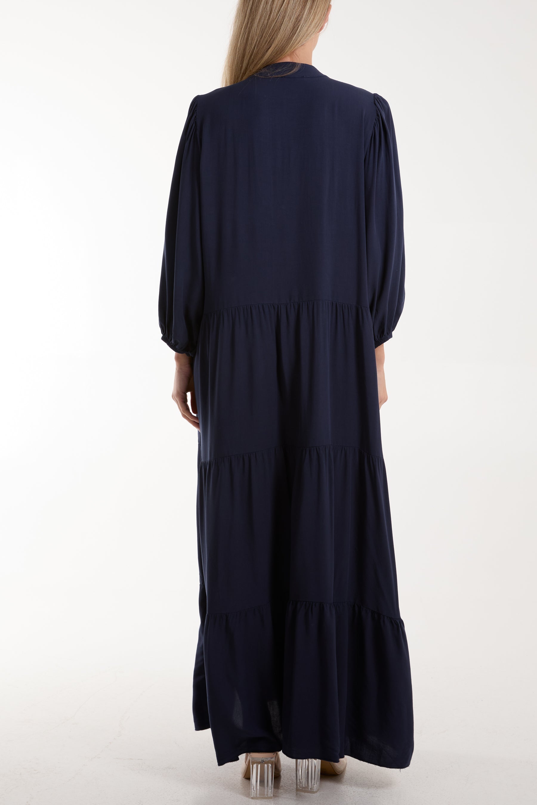 Tiered Maxi Shirt Dress Dresses WearAll