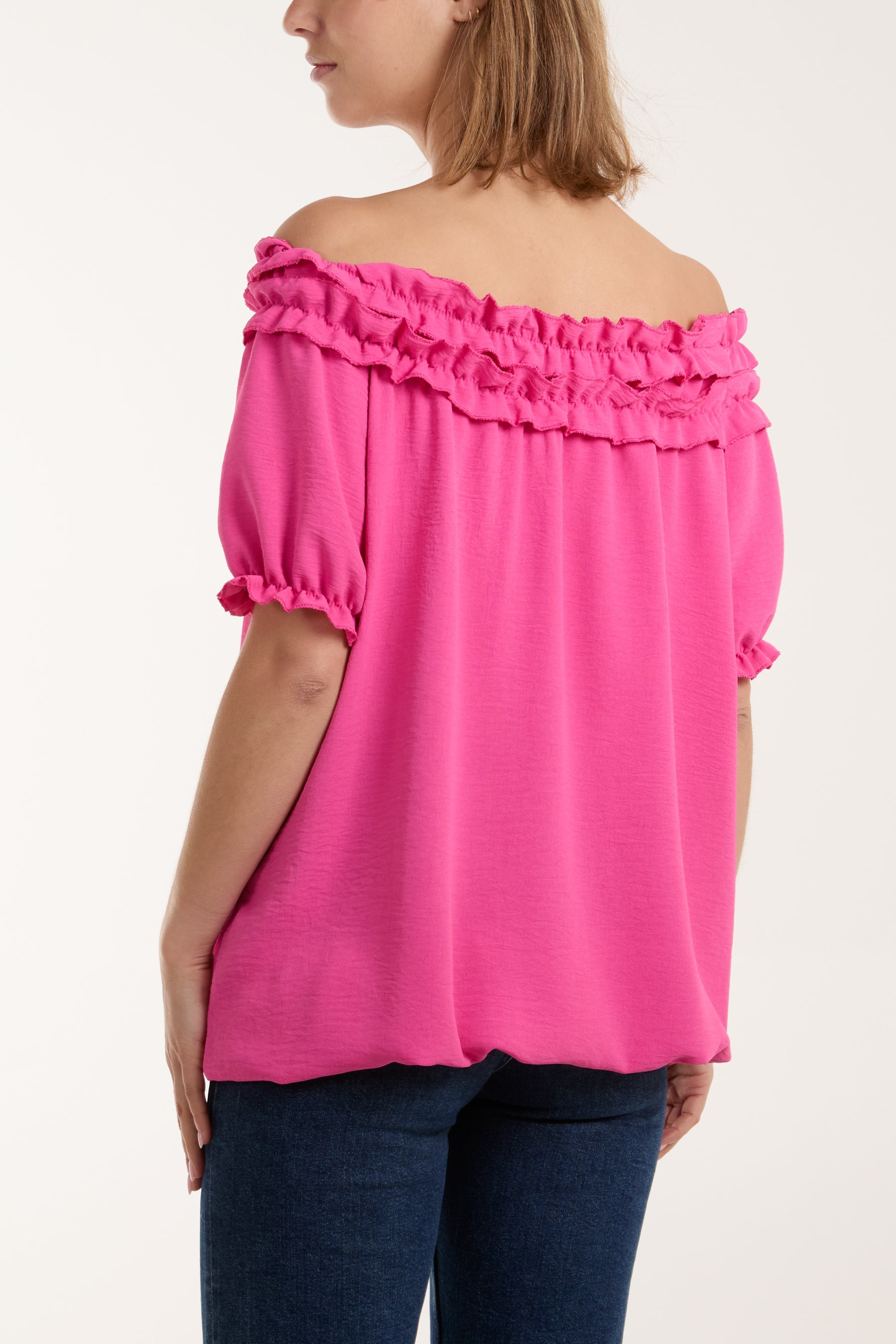 Ruffle Bardot Bubble Hem Top Tops WearAll