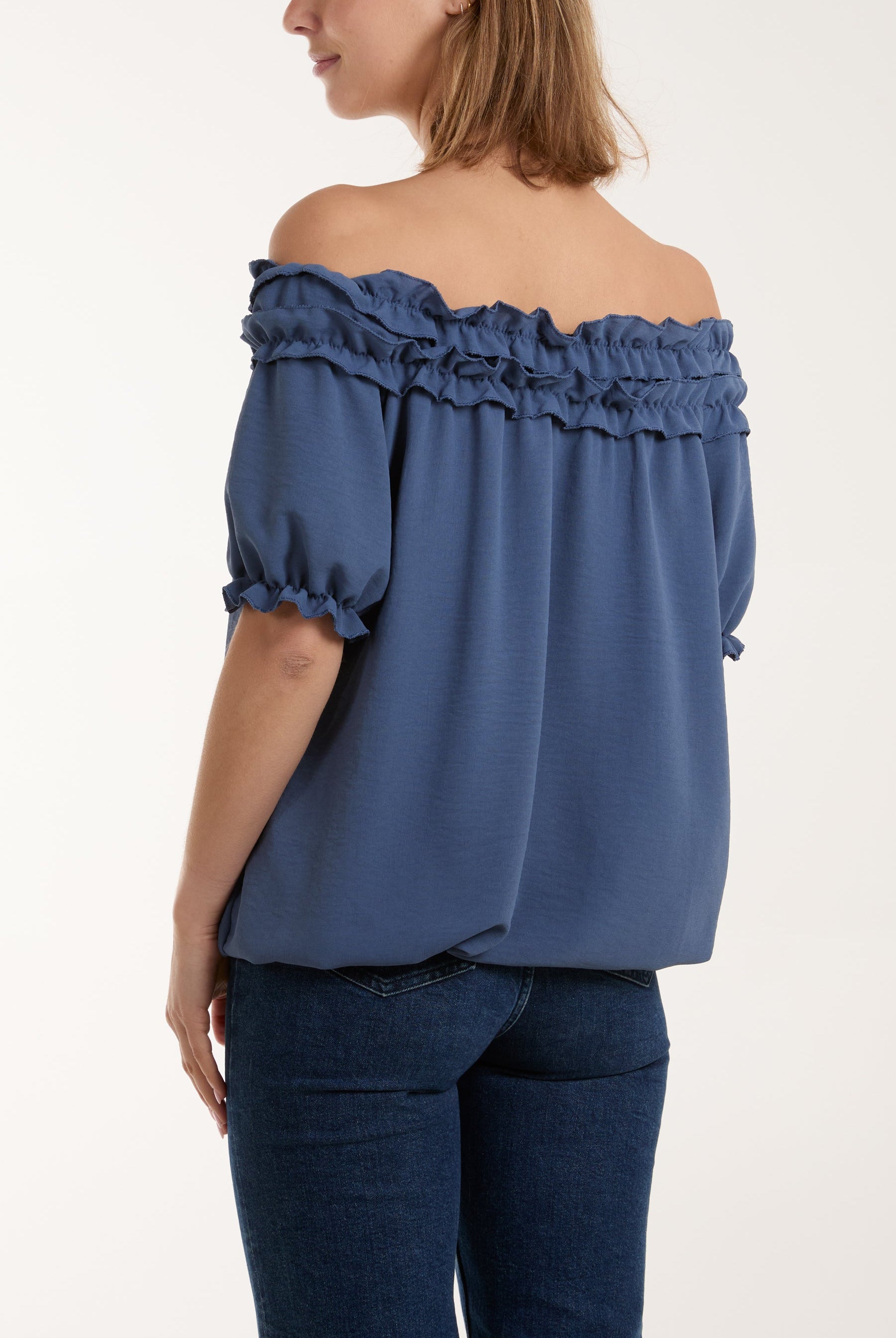 Ruffle Bardot Bubble Hem Top Tops WearAll