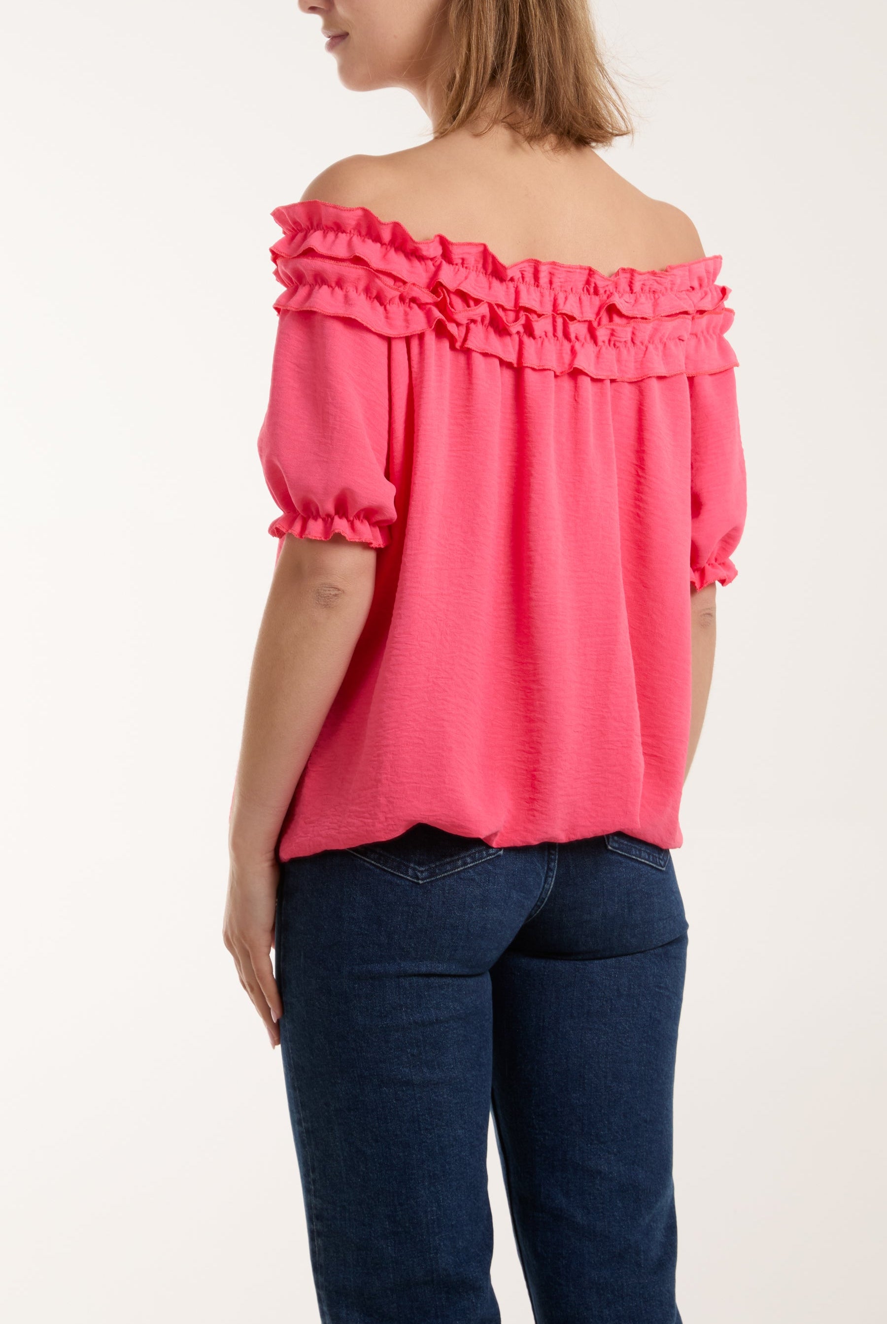 Ruffle Bardot Bubble Hem Top Tops WearAll