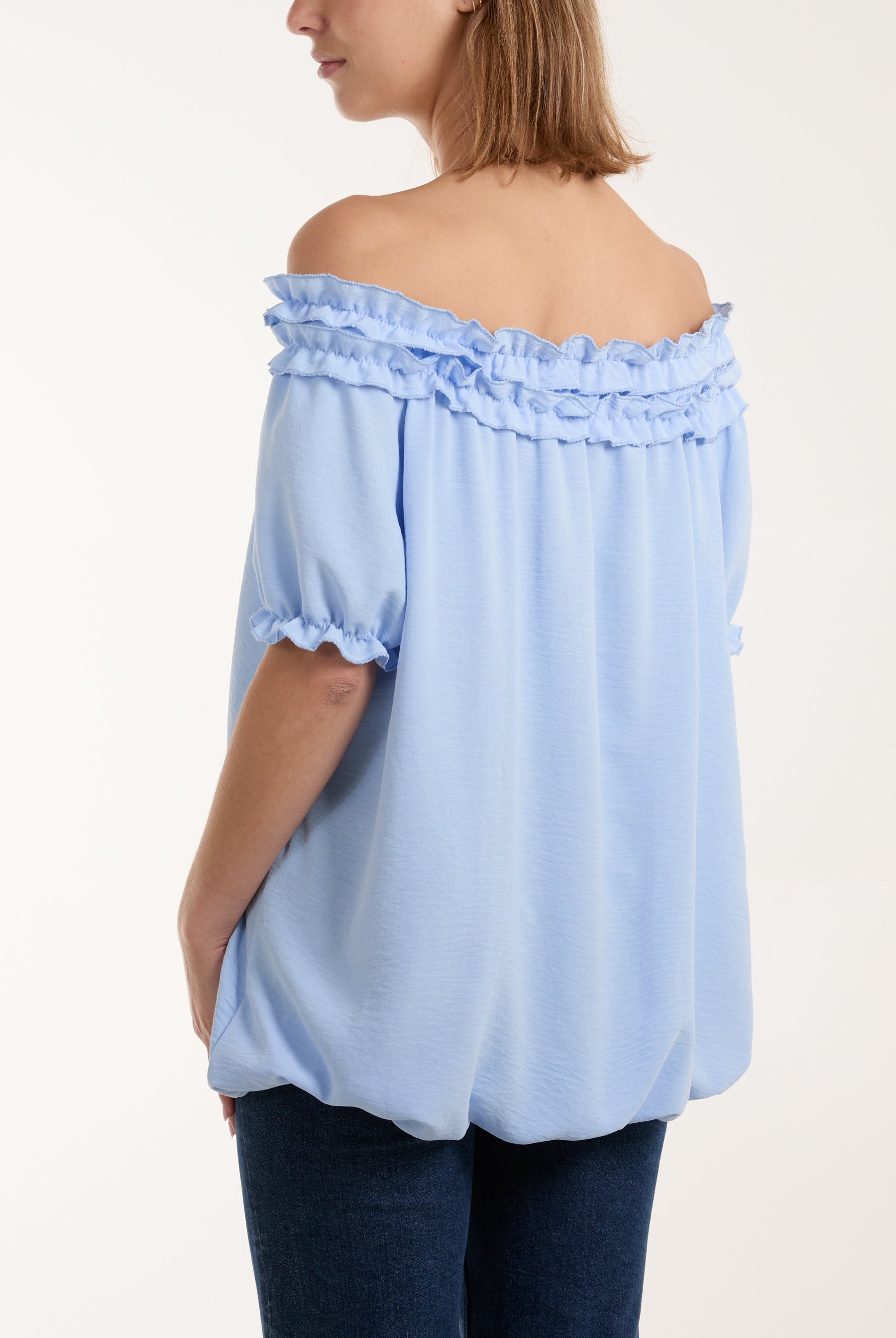 Ruffle Bardot Bubble Hem Top Tops WearAll