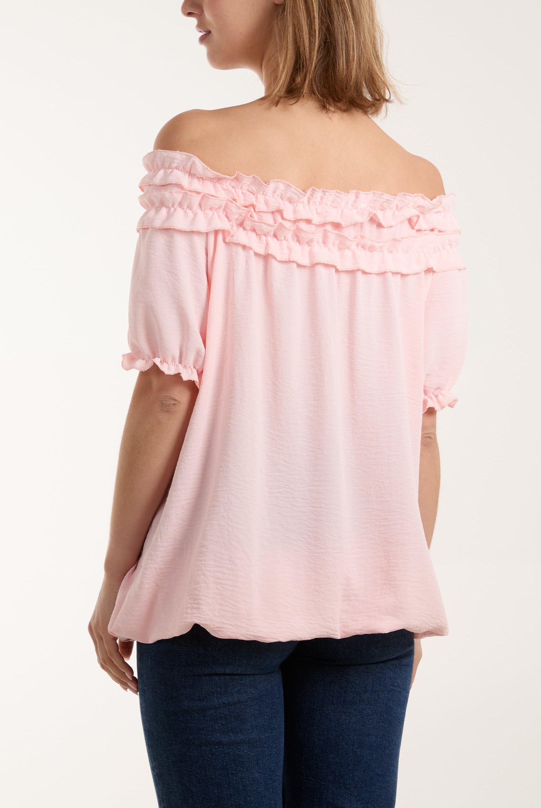 Ruffle Bardot Bubble Hem Top Tops WearAll