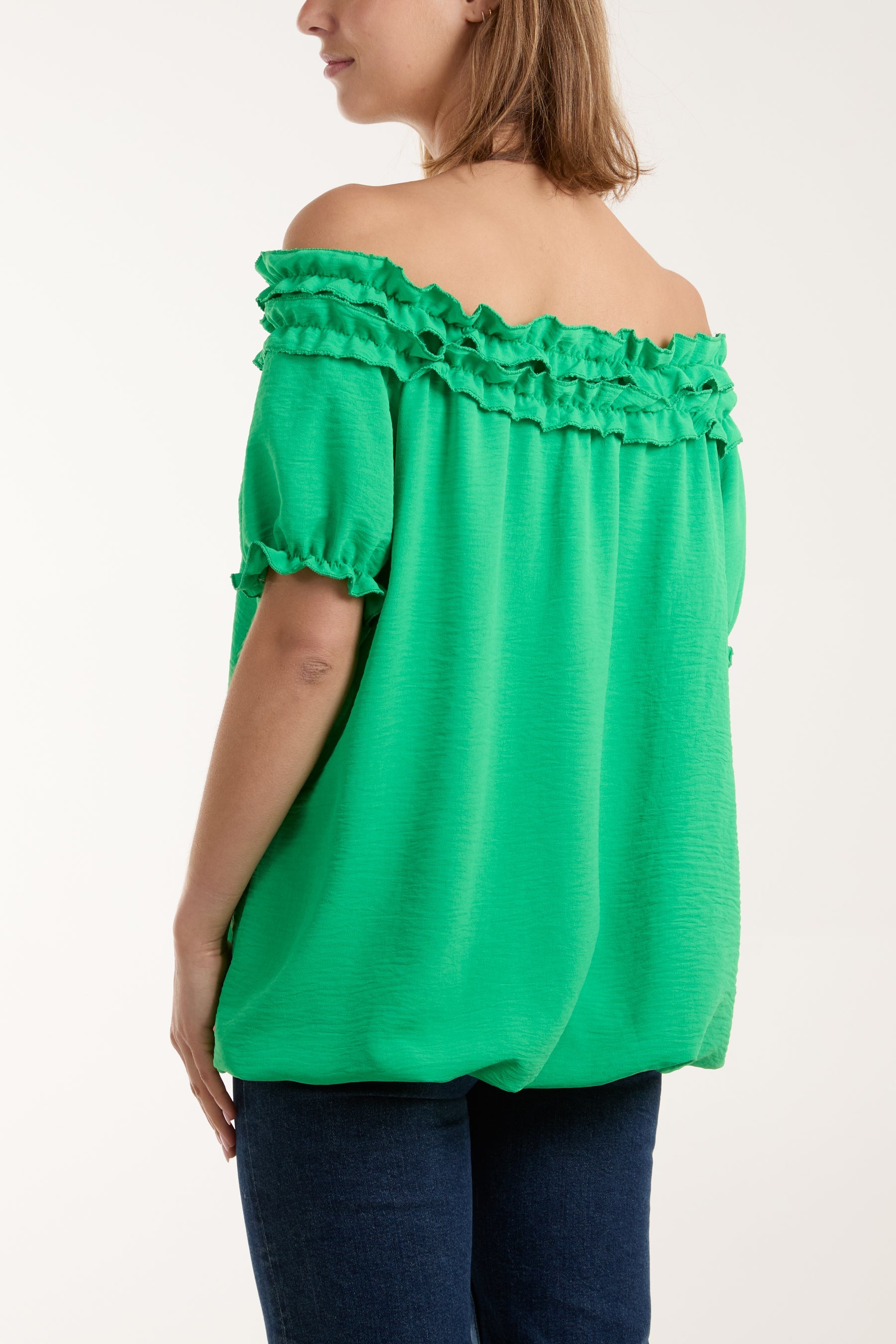 Ruffle Bardot Bubble Hem Top Tops WearAll