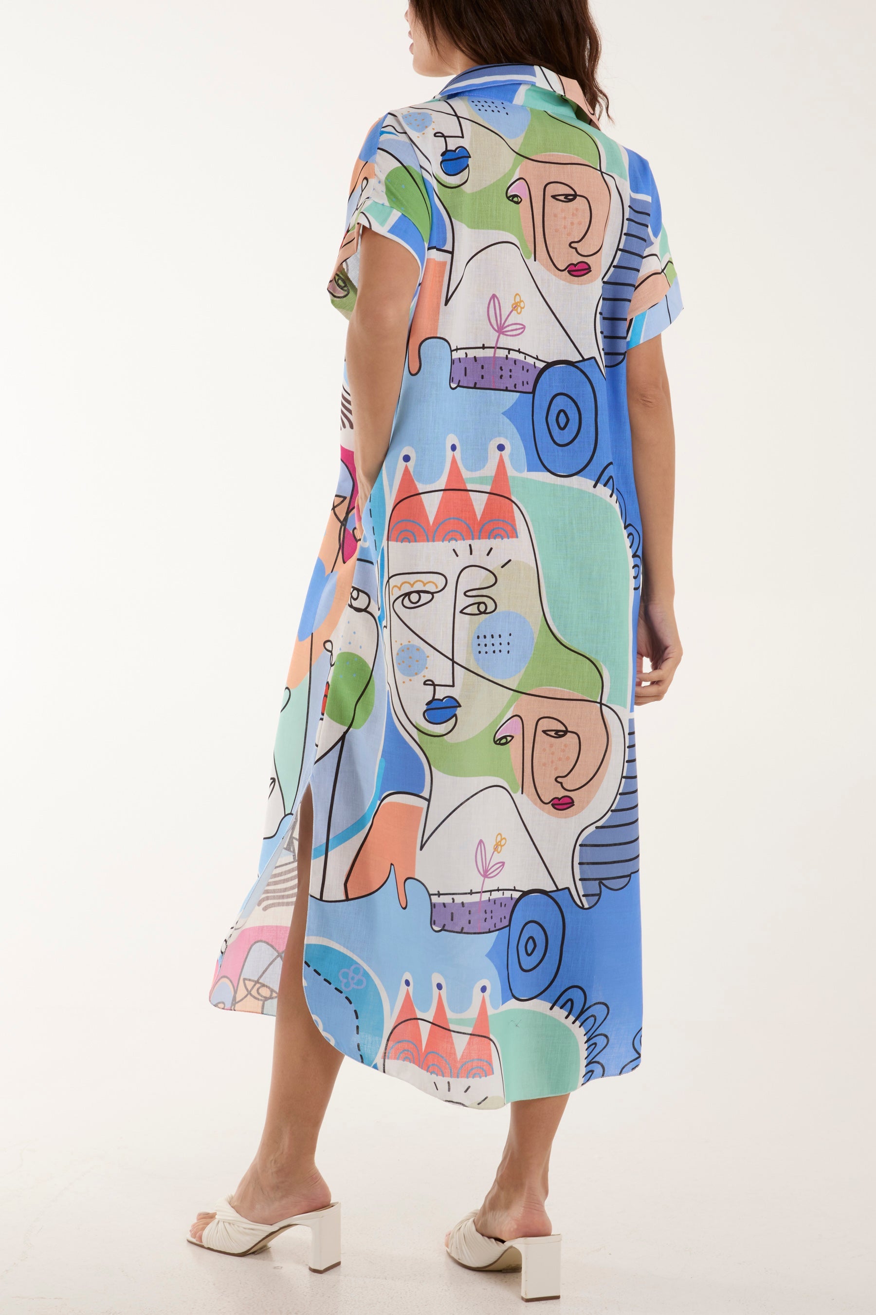 Abstract Queen Collar Midi Dress Dresses WearAll