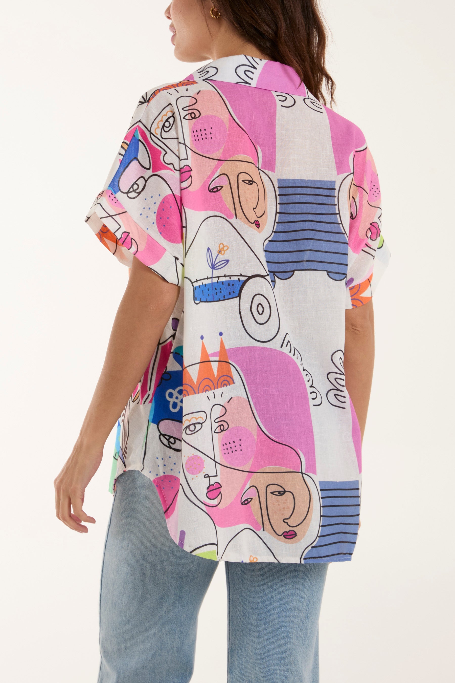 Abstract Faces Front Knot Shirt Shirts WearAll