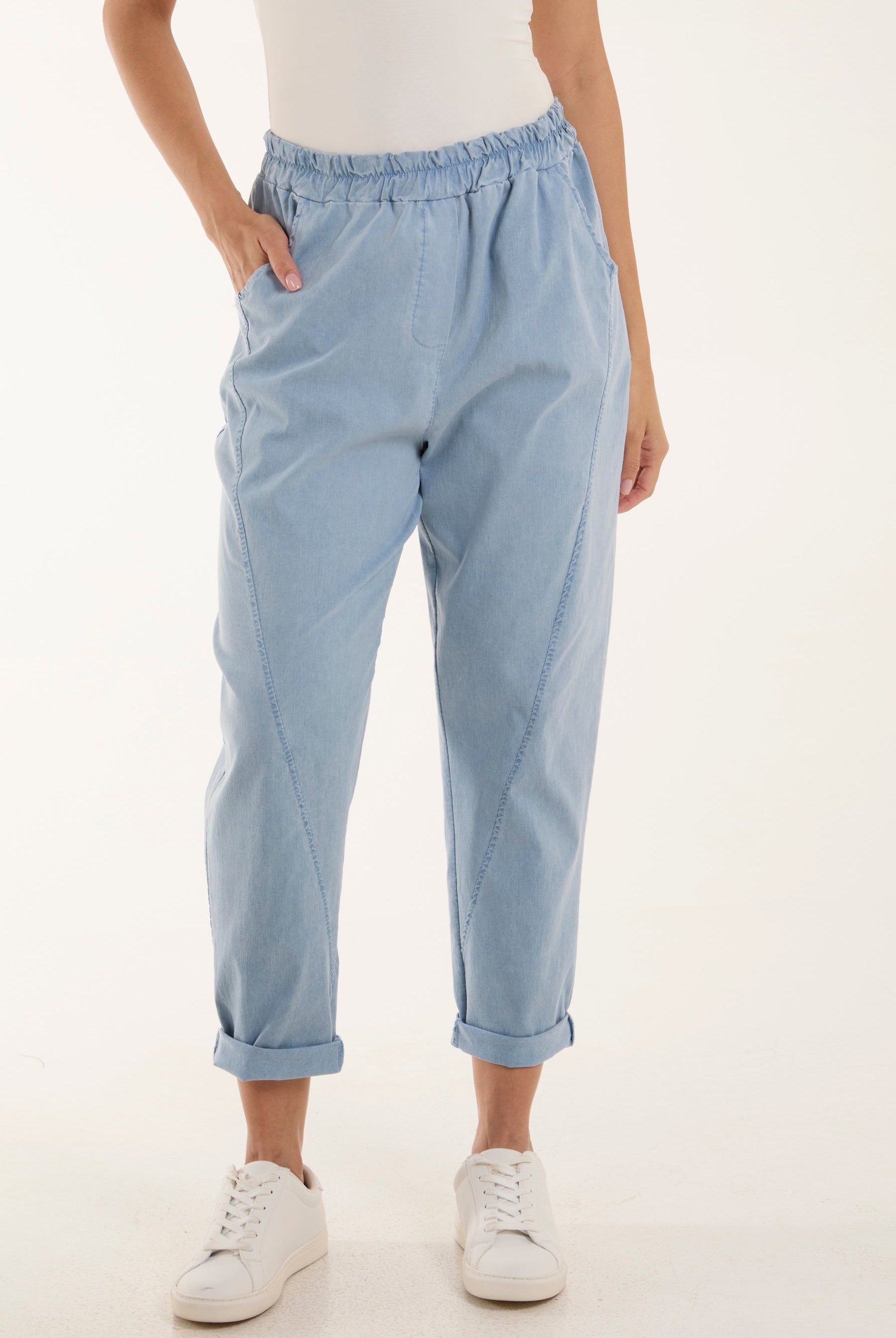 Washed Relaxed Fit Magic Trousers Trousers WearAll Denim One Size