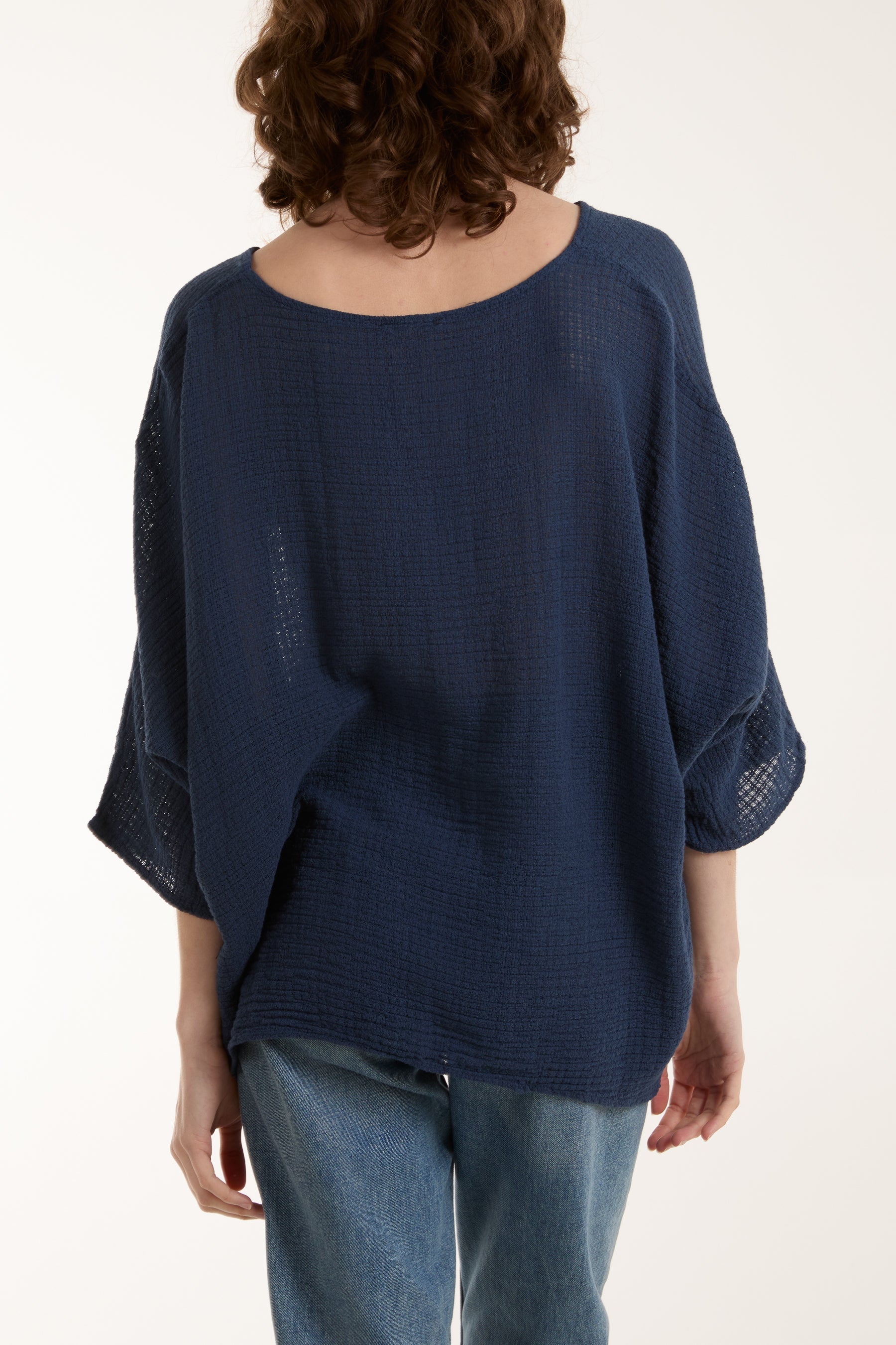 Texture Fabric Fine Cotton Blouse Tops WearAll