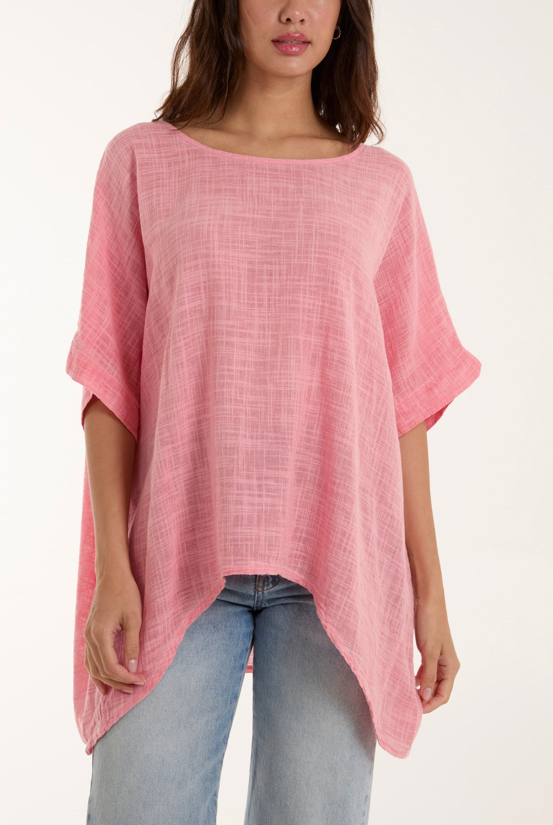 Texture Fabric Fine Cotton Blouse Tops WearAll